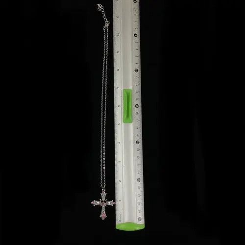 Jewelry Komuro x Misao Y2K Cross Necklace Punk Gothic Crystal Chain Size ONE SIZE - 5 Thumbnail