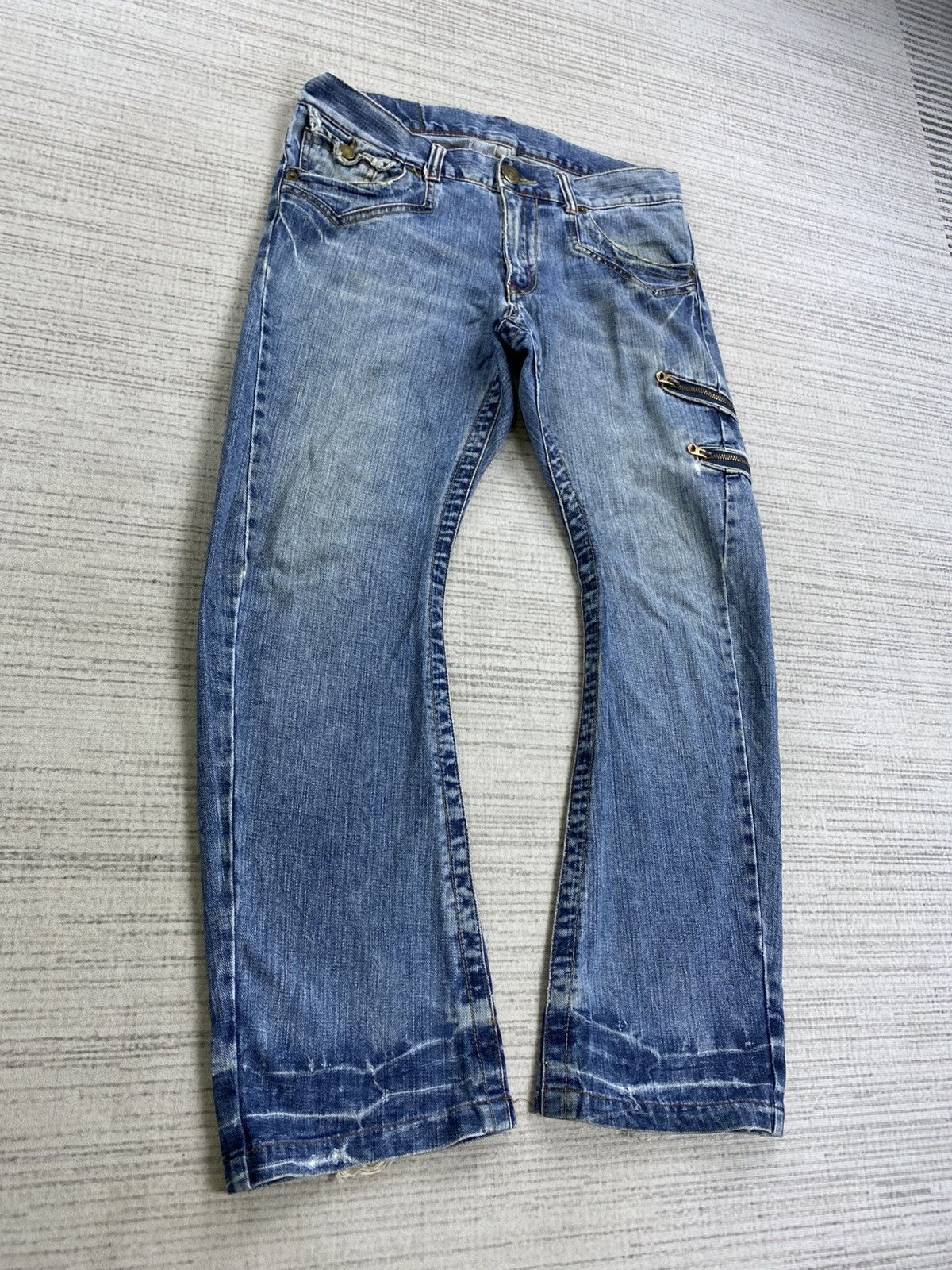 Hysteric Glamour Vintage Flared Rattle Trap Punk Distressed Denim Pants Size US 34 / EU 50 - 3 Thumbnail