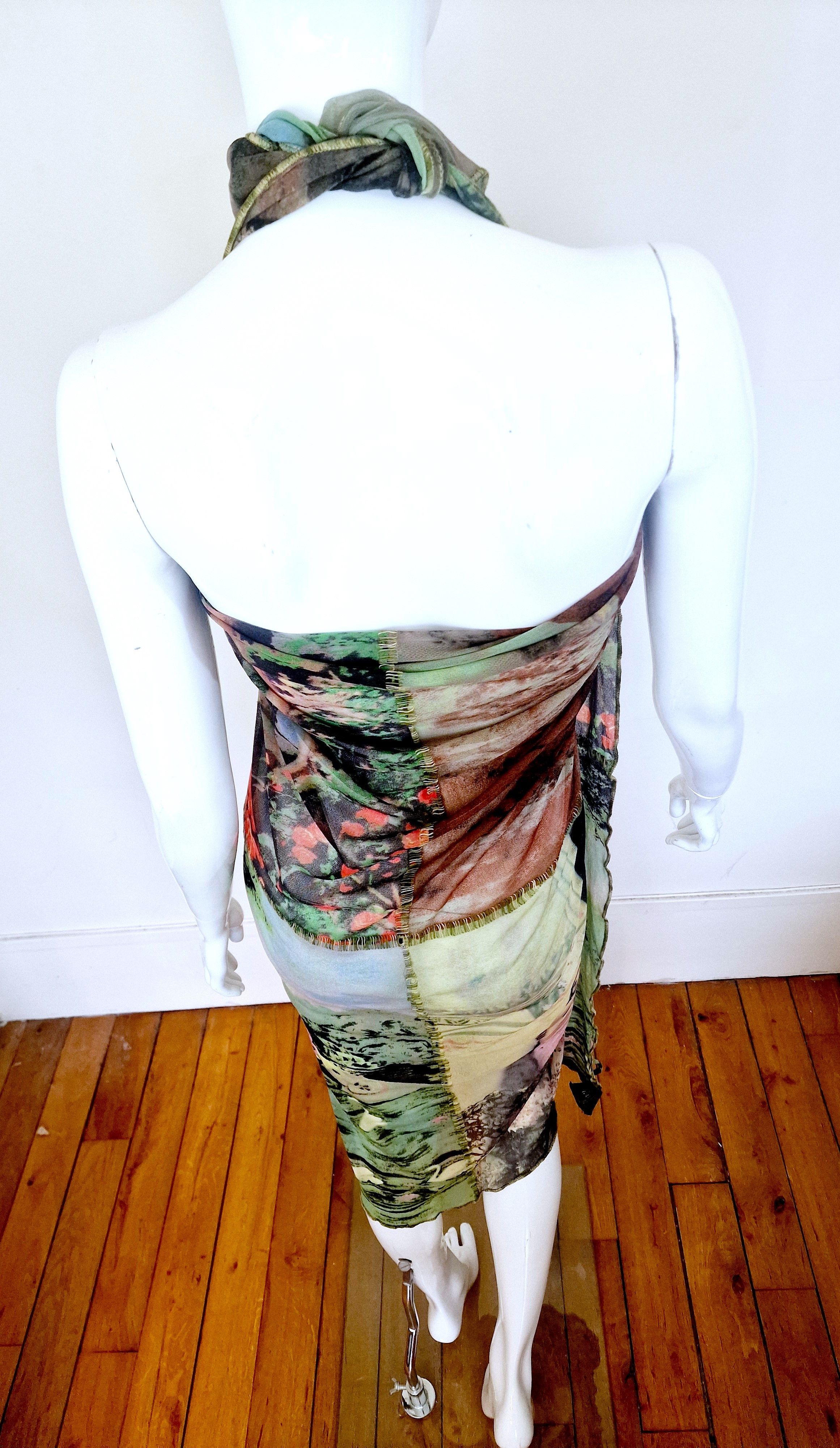 Jean Paul Gaultier Jean Paul Gaultier S/S 1998 Frida Kahlo Mesh Pareo Dress Size M / US 6-8 / IT 42-44 - 6 Thumbnail