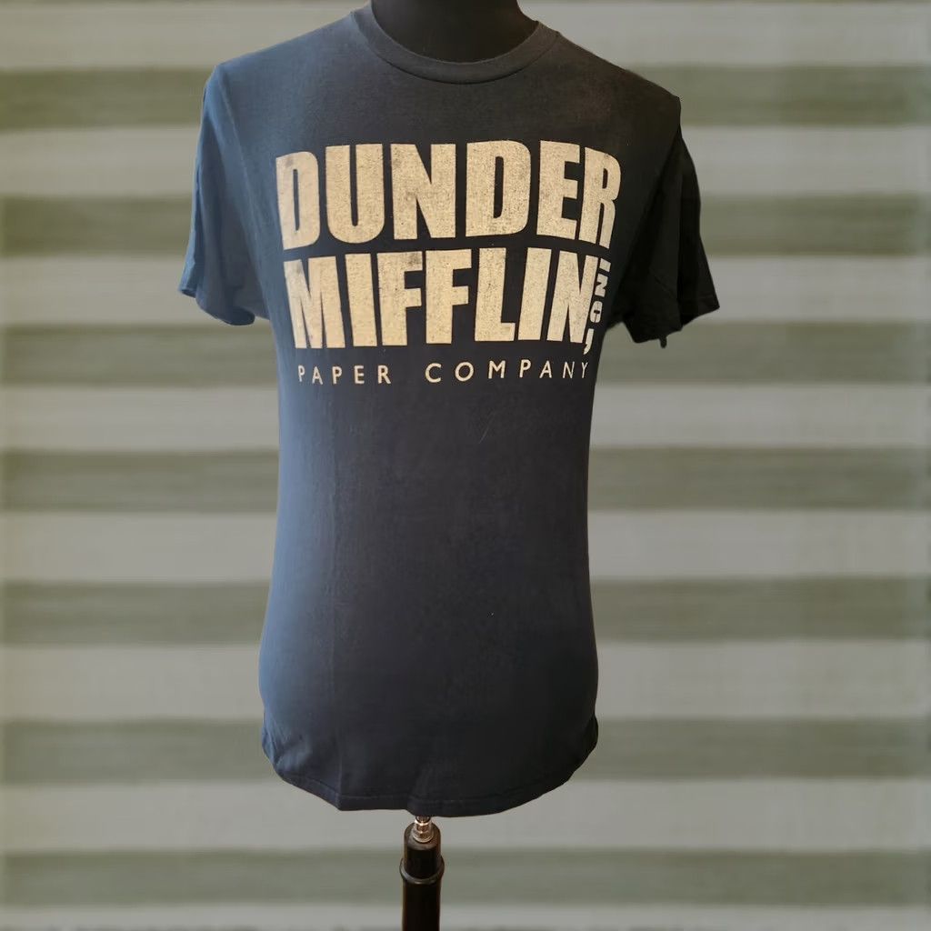Ripple Junction Dunder Mifflin Navy Blue Tee - The Office Unisex Shirt - Cotton Knit - Easy Care Size US M / EU 48-50 / 2 - 1 Thumbnail