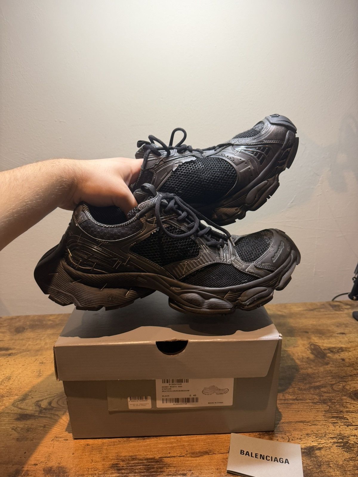 Balenciaga Balenciaga Stapler Black sneakers Size US 12 / EU 45 - 1 Thumbnail