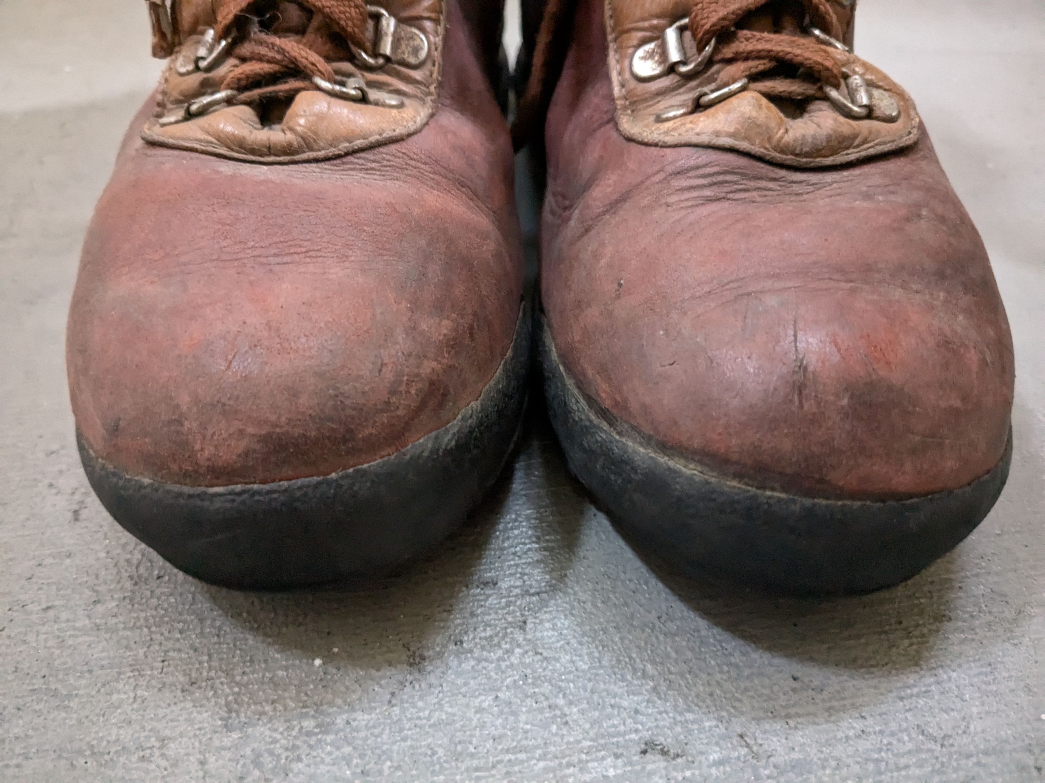 Genuine Leather × Vintage Vintage Hiking Boots 8 Brown Leather Lace Up Mountain Size US 8 / EU 41 - 4 Thumbnail