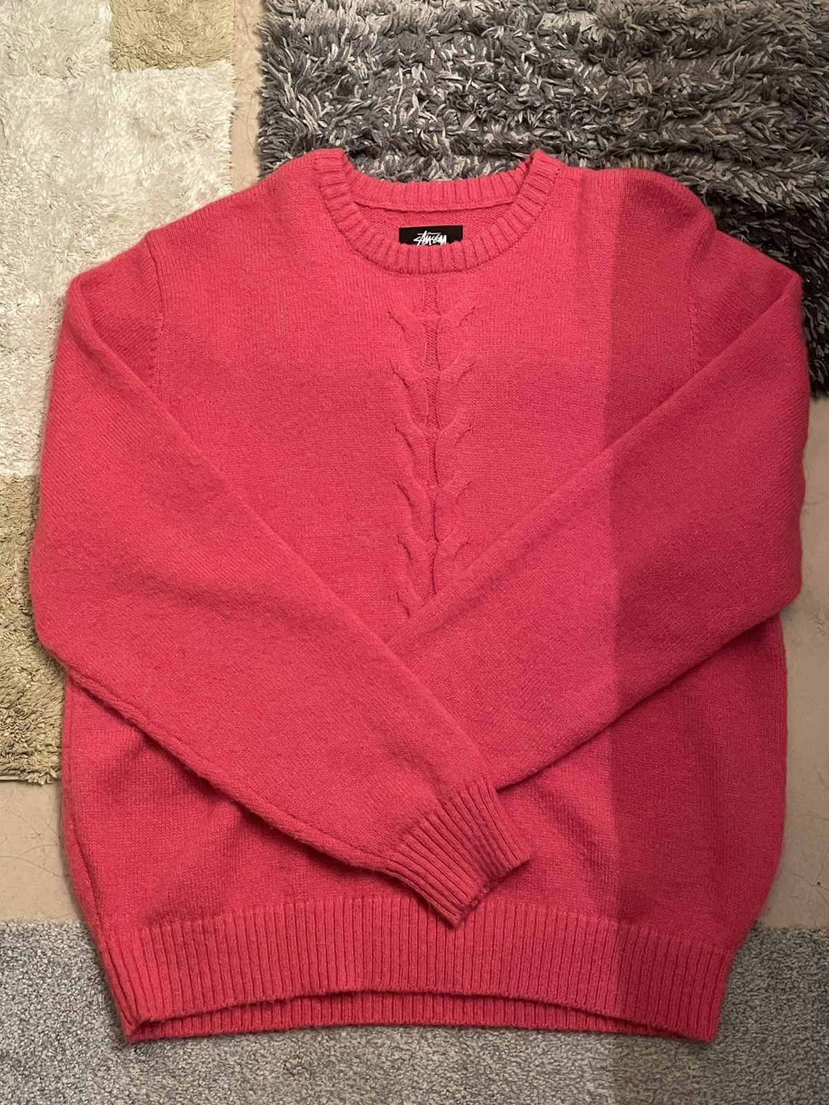 Stussy Pink Stussy Knitted Sweater Grailed