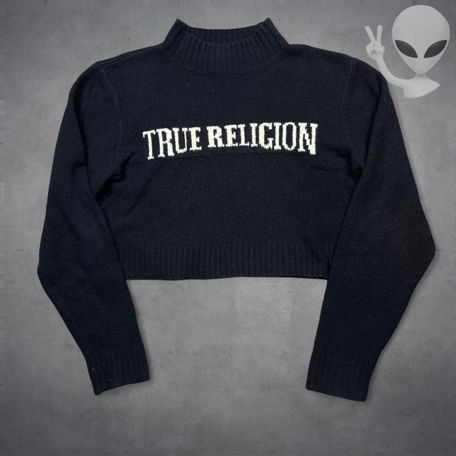 True Religion True Religion Knit Sweater Small Black Cropped Pullover Size S / US 4 / IT 40 - 1 Thumbnail