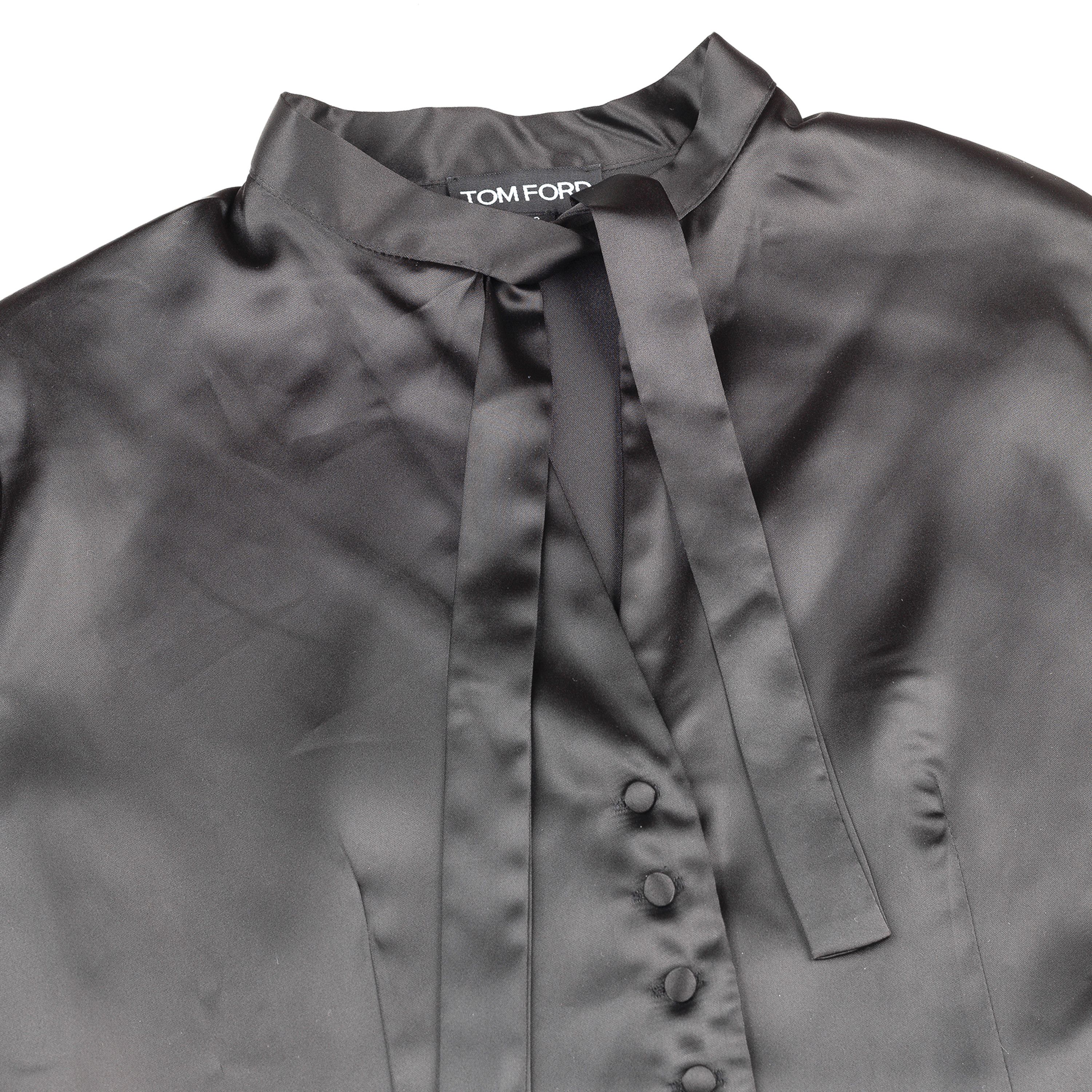 Tom Ford TOM FORD Vintage Black Ribbon Polyester Shirt (M) Size M / US 6-8 / IT 42-44 - 2 Thumbnail