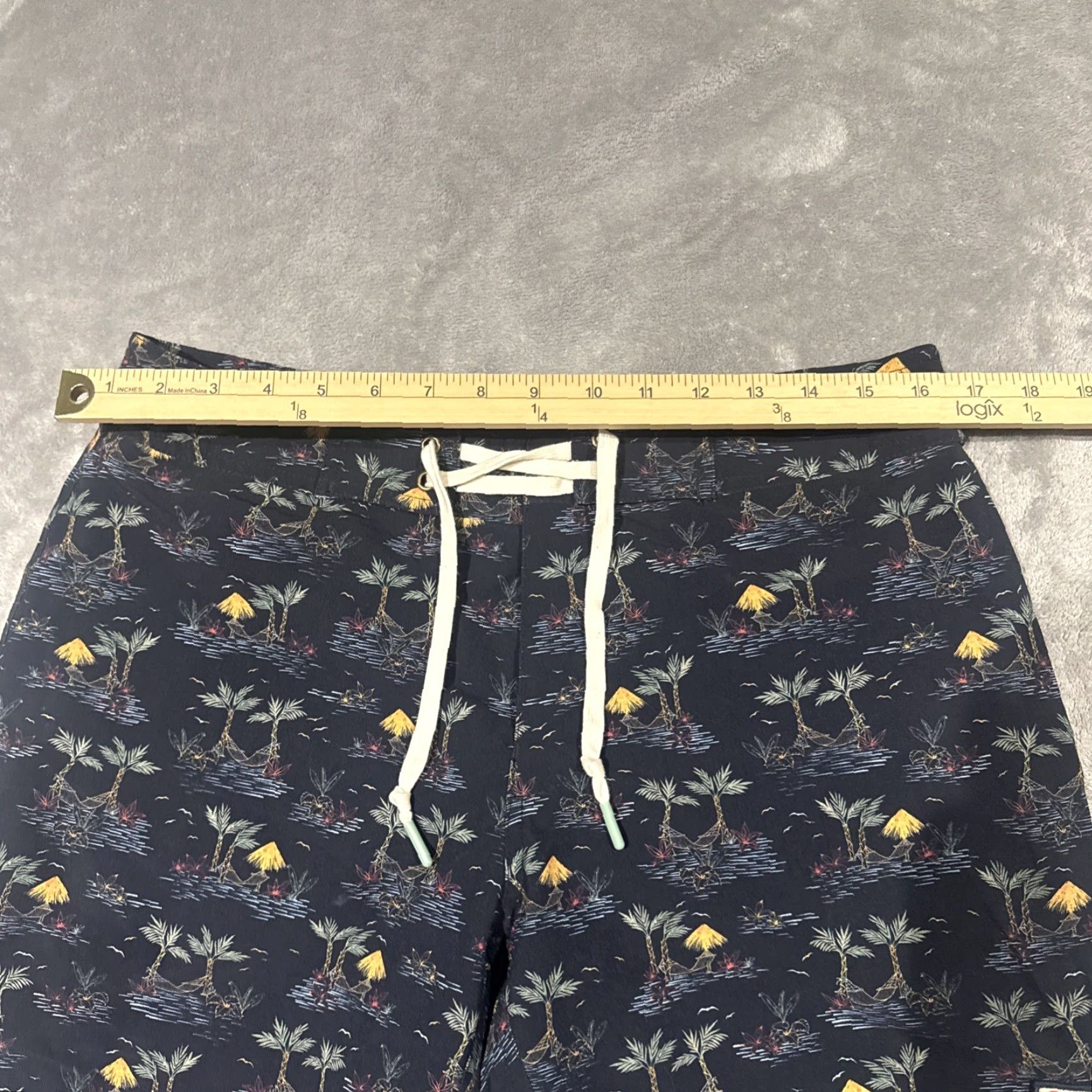 Marine Layer Marine Layer Simmons Board Short Mens 33 Blue Palm Tree Tropical Print Trunks Size US 33 - 4 Thumbnail