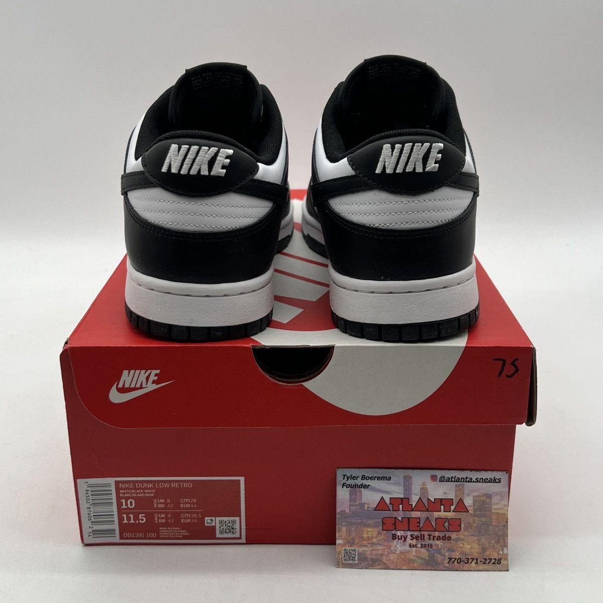 Nike Nike dunk low black white Size US 10 / EU 43 - 3 Thumbnail