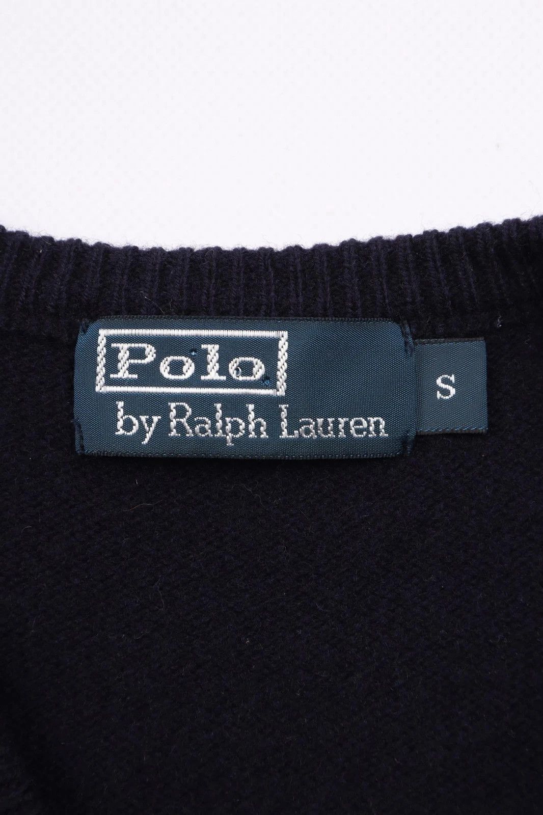 Polo Ralph Lauren Polo Ralph Lauren V-Neck Lambswool Sweater Navy Blue Size US M / EU 48-50 / 2 - 2 Thumbnail