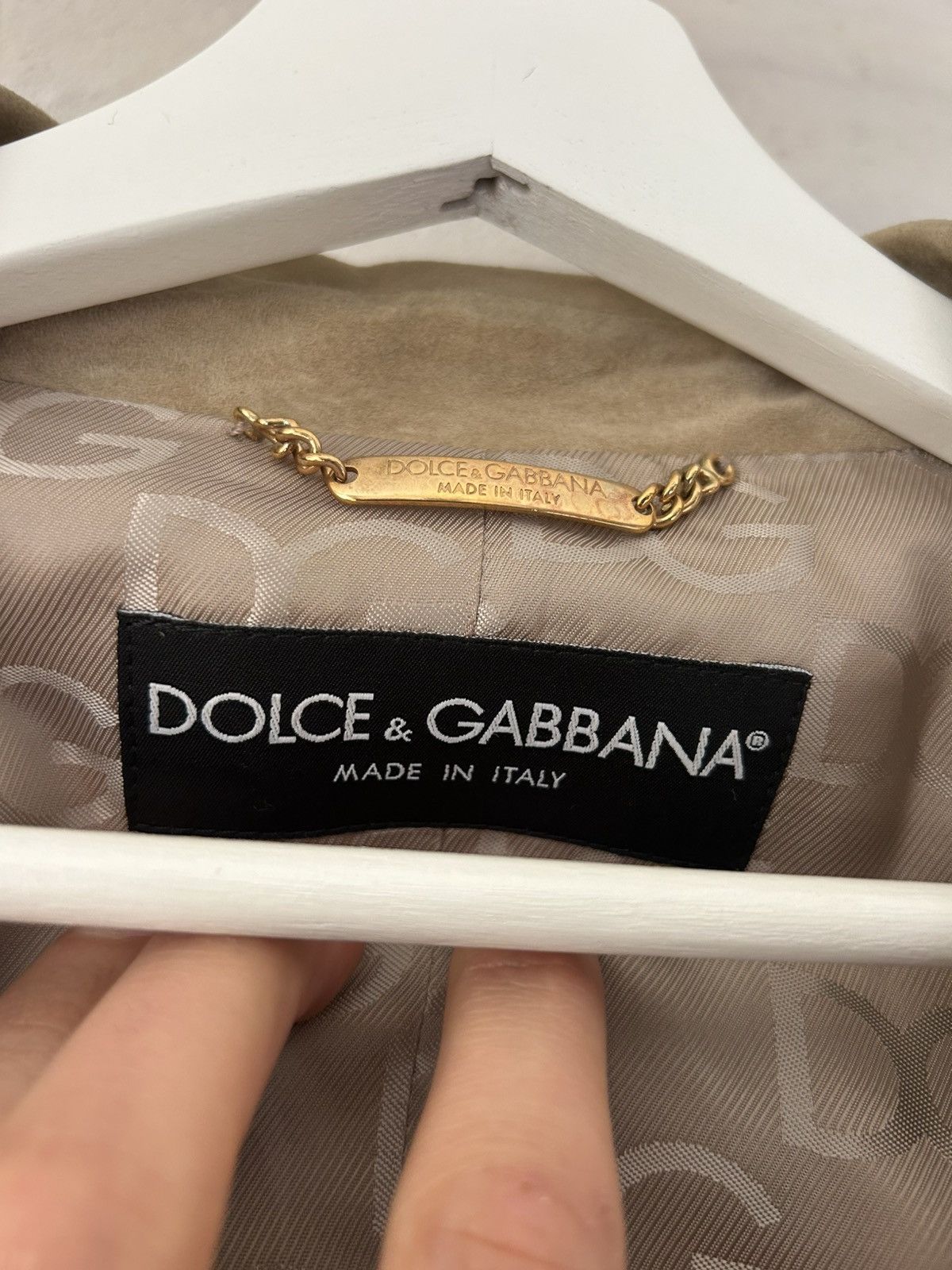 Dolce & Gabbana Dolce & Gabbana Beige Suede Blazer, Size 52 Size US L / EU 52-54 / 3 - 6 Thumbnail