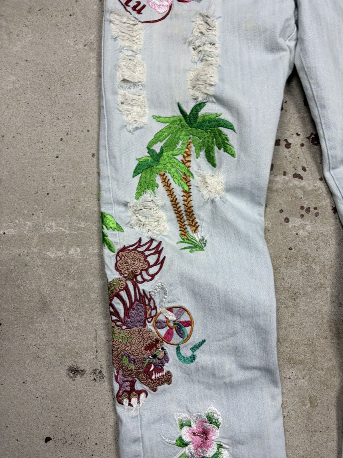 Dolce & Gabbana SS 2006 Dolce & Gabbana Honolulu Embroidery Jeans Denim Size US 35 - 10 Thumbnail