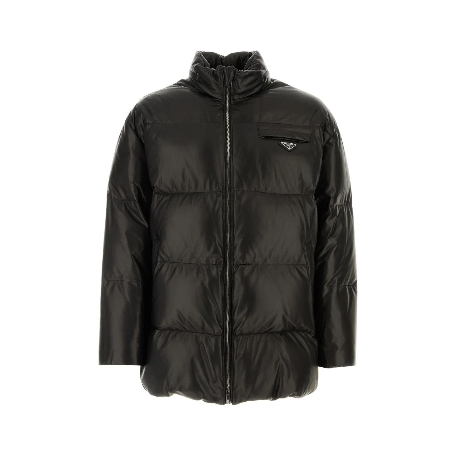 Prada PRADA Black Leather Down Jacket New & Authentic (Men's size: Size US L / EU 52-54 / 3 - 1 Thumbnail