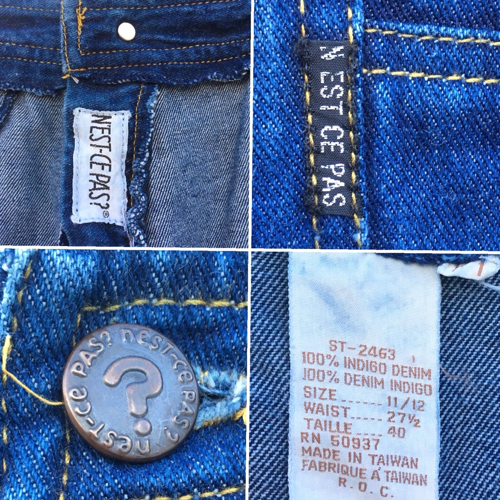 Vintage VINTAGE N’est Ce Pas Jeans High Waist Waist 27 in 70s 80s Denim Blue Jeans Juniors Size 11 12 Size 32" / US 10 / IT 46 - 5 Thumbnail