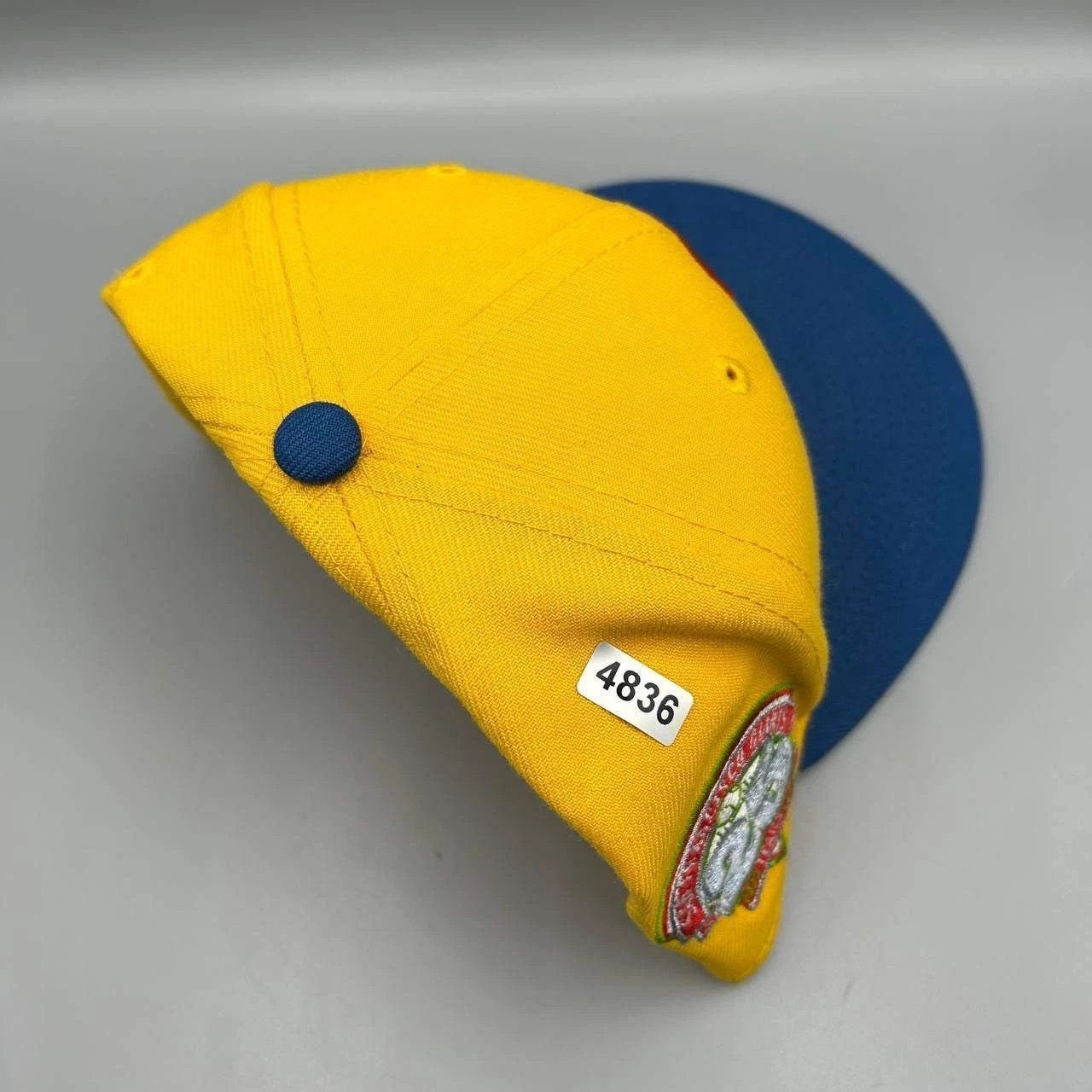 New Era San Francisco Giants Hat Men 7 1/2 Yellow Blue MLB Fitted Size ONE SIZE - 10 Thumbnail