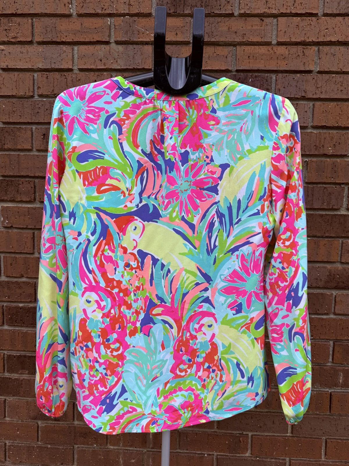 Lilly Pulitzer Lilly Pulitzer Stacey Silk Top Casa Banana Colorful Blouse Size M / US 6-8 / IT 42-44 - 5 Thumbnail