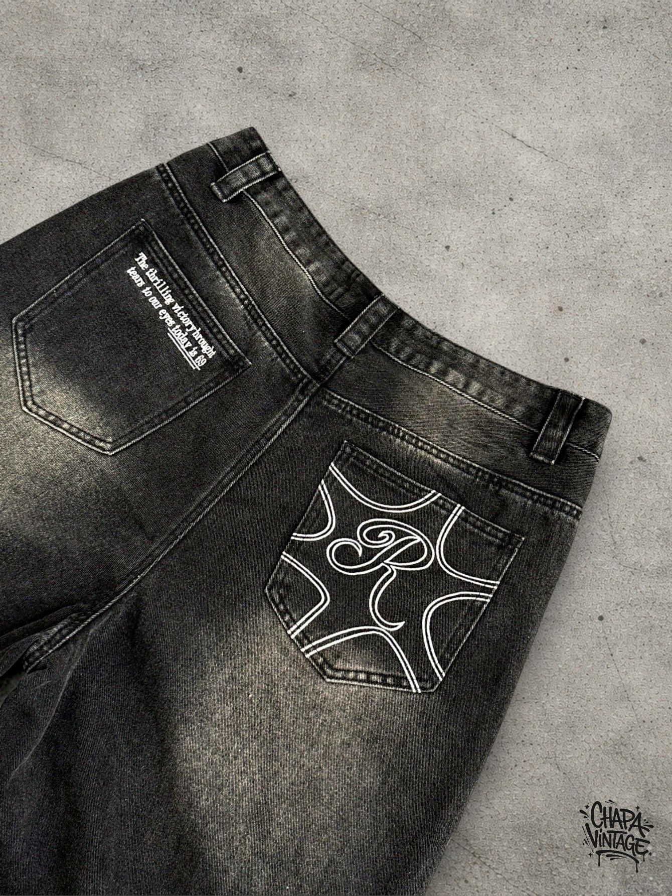 Japanese Brand Washed dark gray jeans Size US 34 / EU 50 - 4 Thumbnail