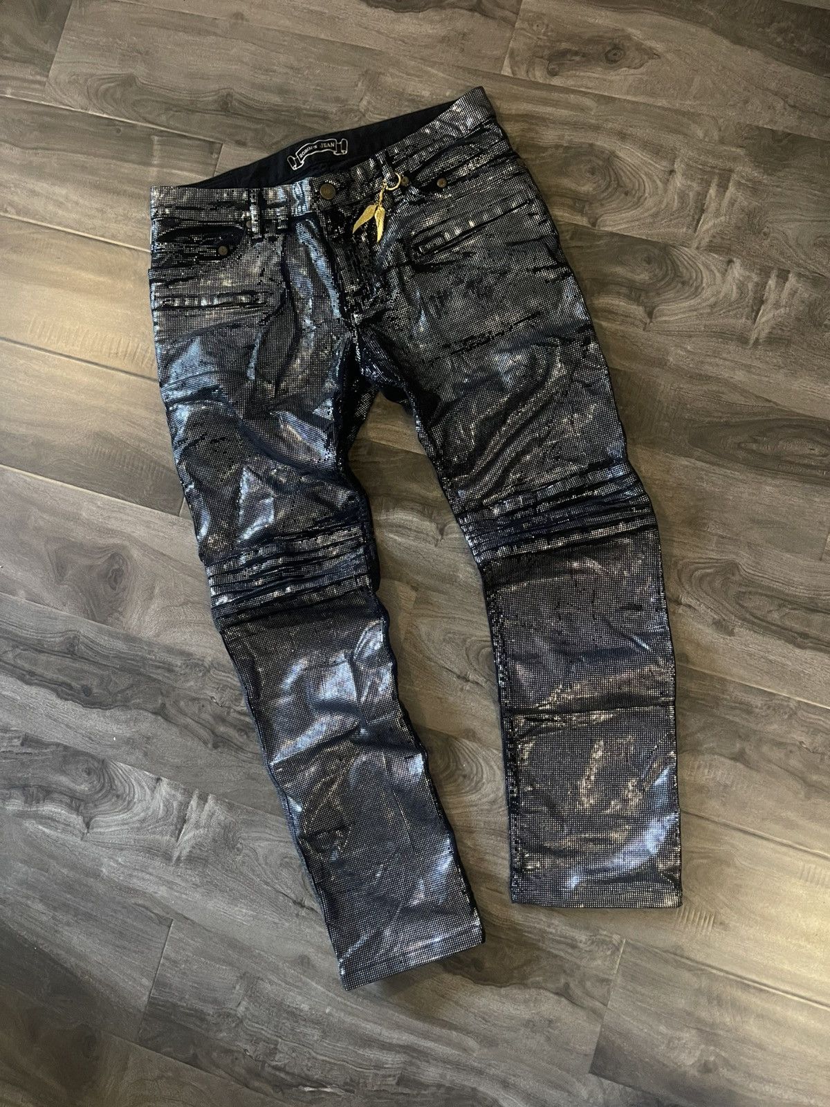 Robin Jeans Motard Dotted Metallic Jeans