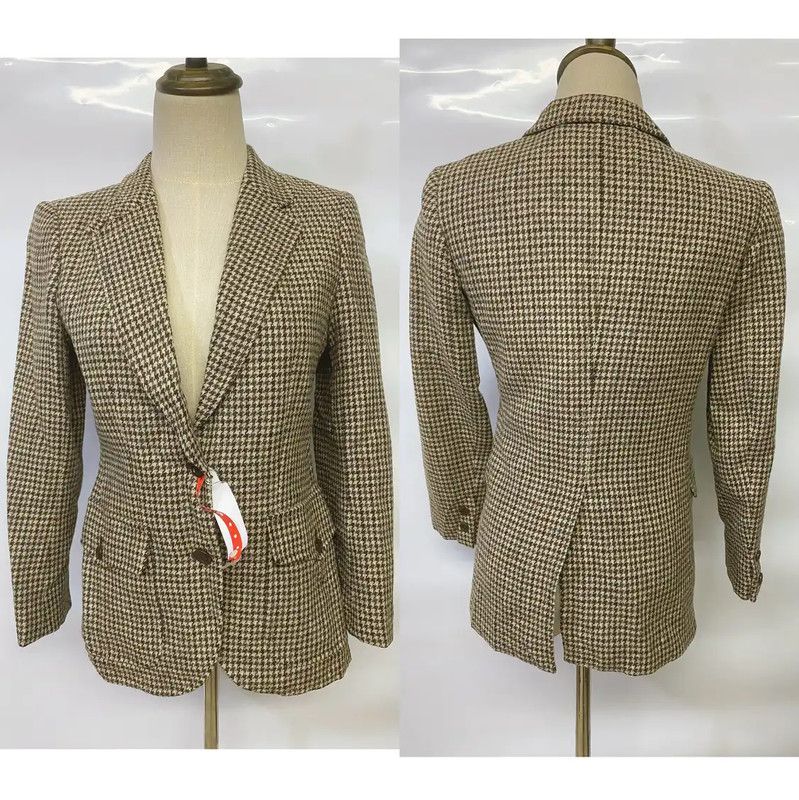 Burberry Burberry Brown Houndstooth Wool Cardigan Size XS / US 0-2 / IT 36-38 - 1 Thumbnail