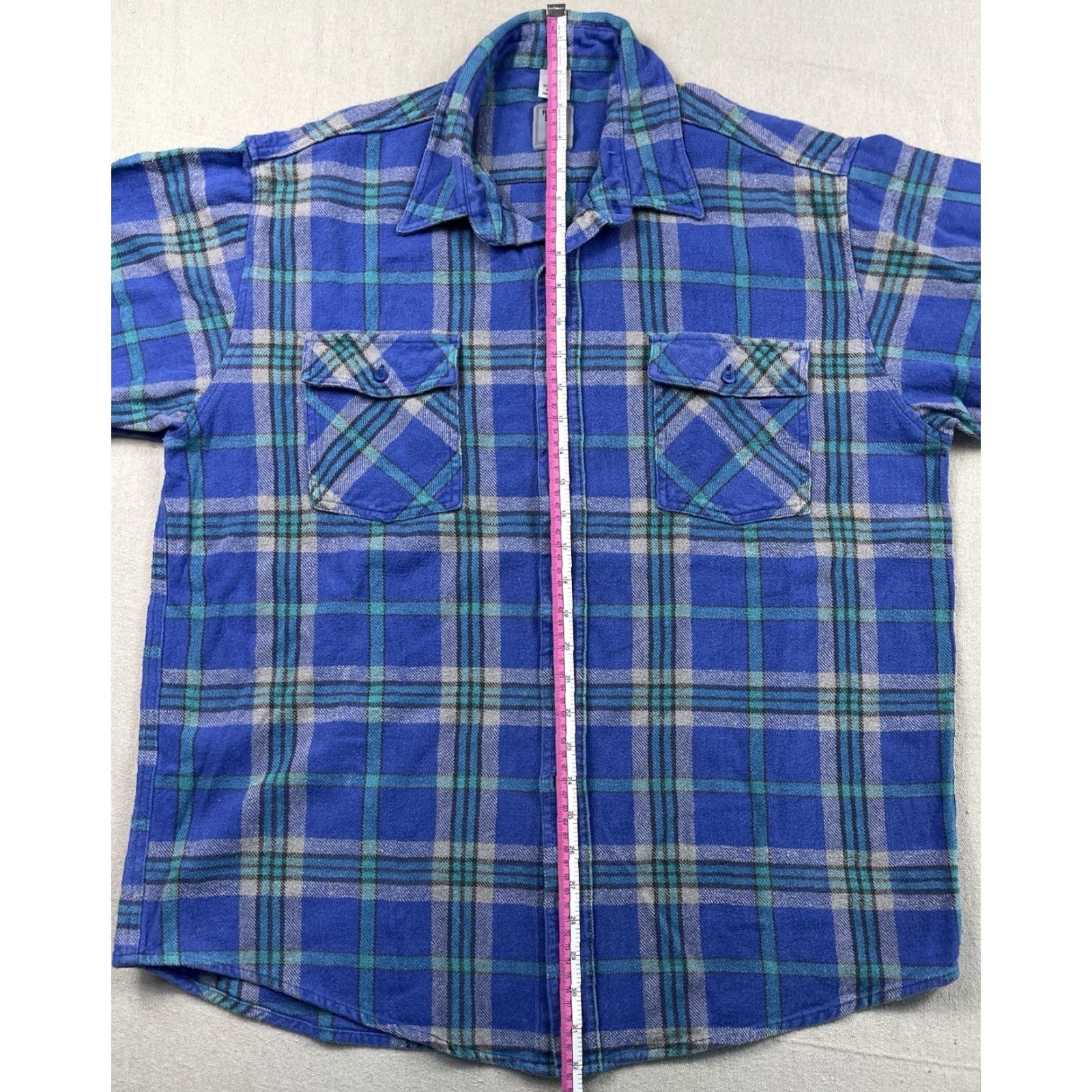 Vintage VINTAGE Rancho Santa Fe Flannel Shirt Men's L Blue Plaid Western Cowboy Button-Up 80s 90s Size US L / EU 52-54 / 3 - 6 Thumbnail
