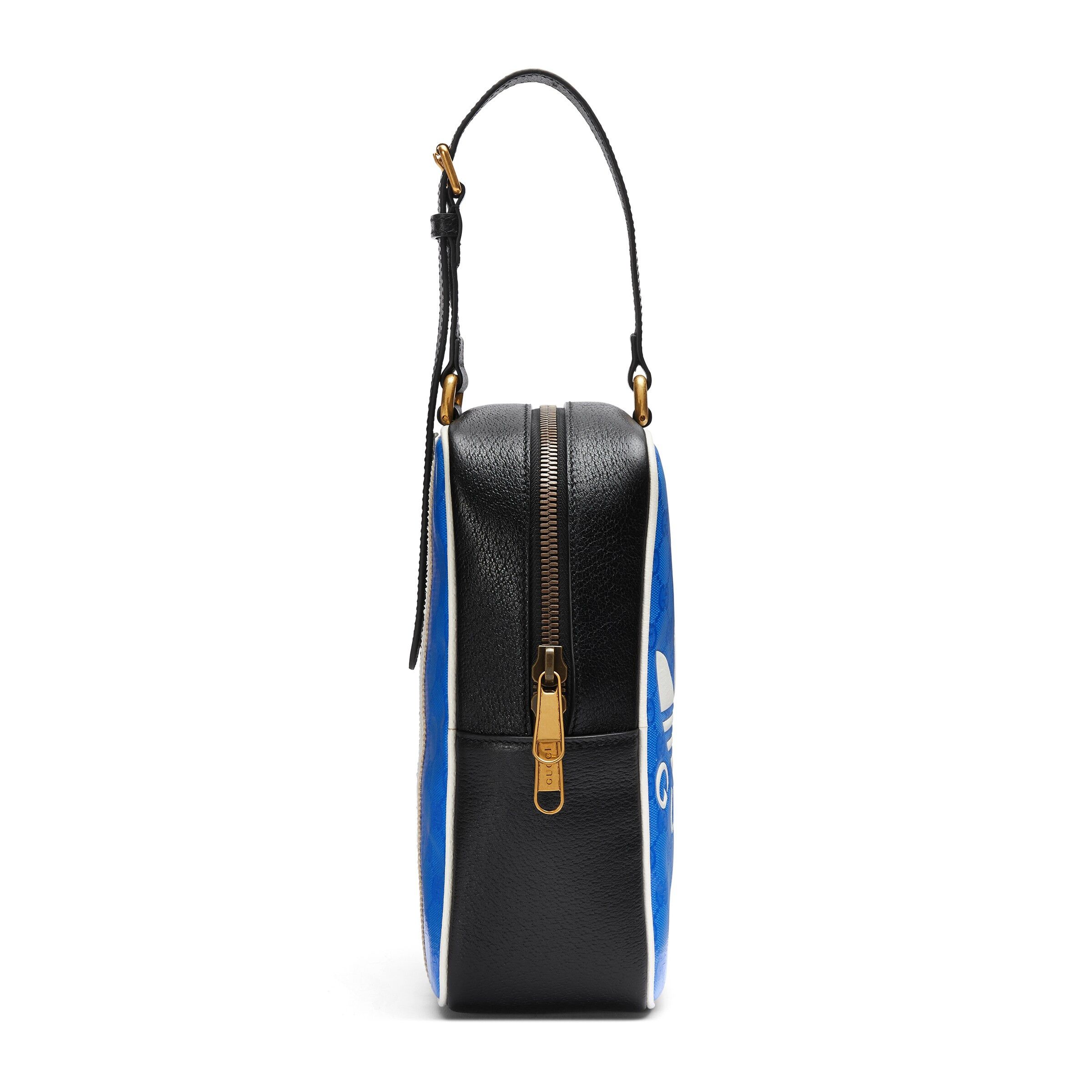 Gucci Gucci x Adidas GG Mini Top Handle Bag Blue Black Leather Size ONE SIZE - 4 Thumbnail