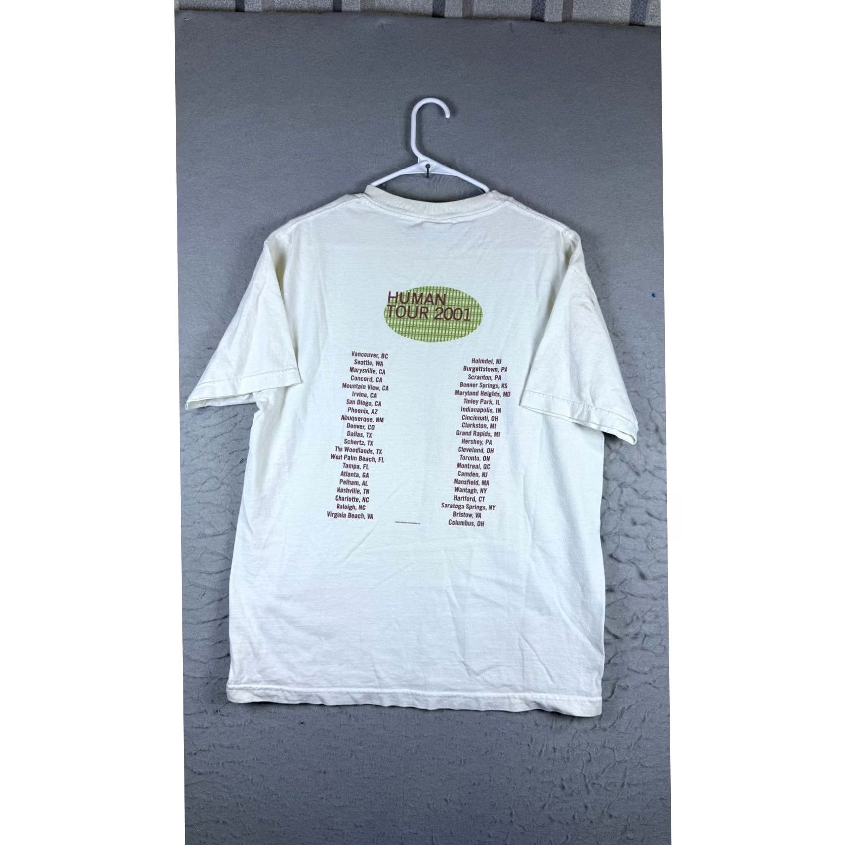 Vintage Murina Rod Stewart Concert T-Shirt Mens Large White 2001 Human Tour Graphic Size US L / EU 52-54 / 3 - 4 Thumbnail