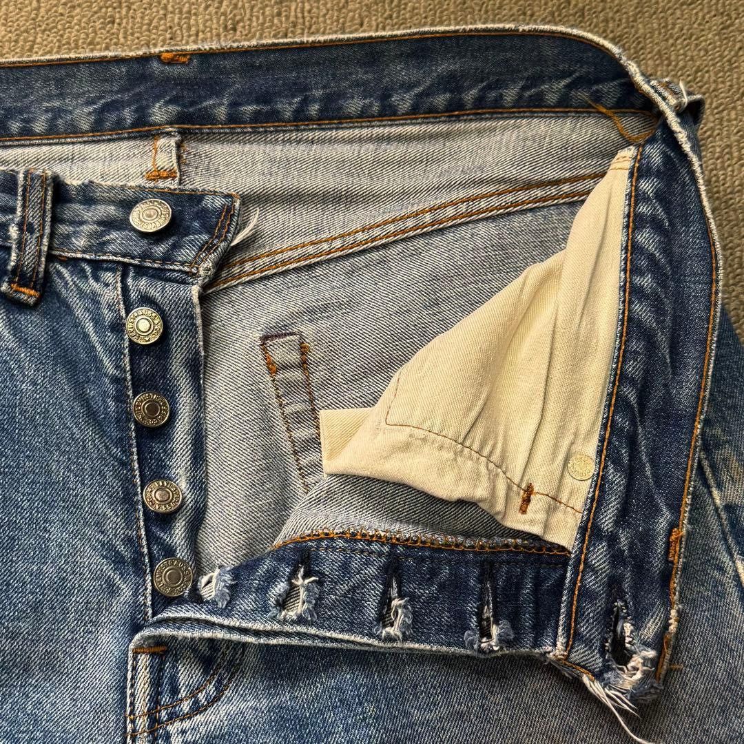 Levi's 1970’s Levi 501 e Washed Selvedge Denim Size US 32 / EU 48 - 3 Thumbnail