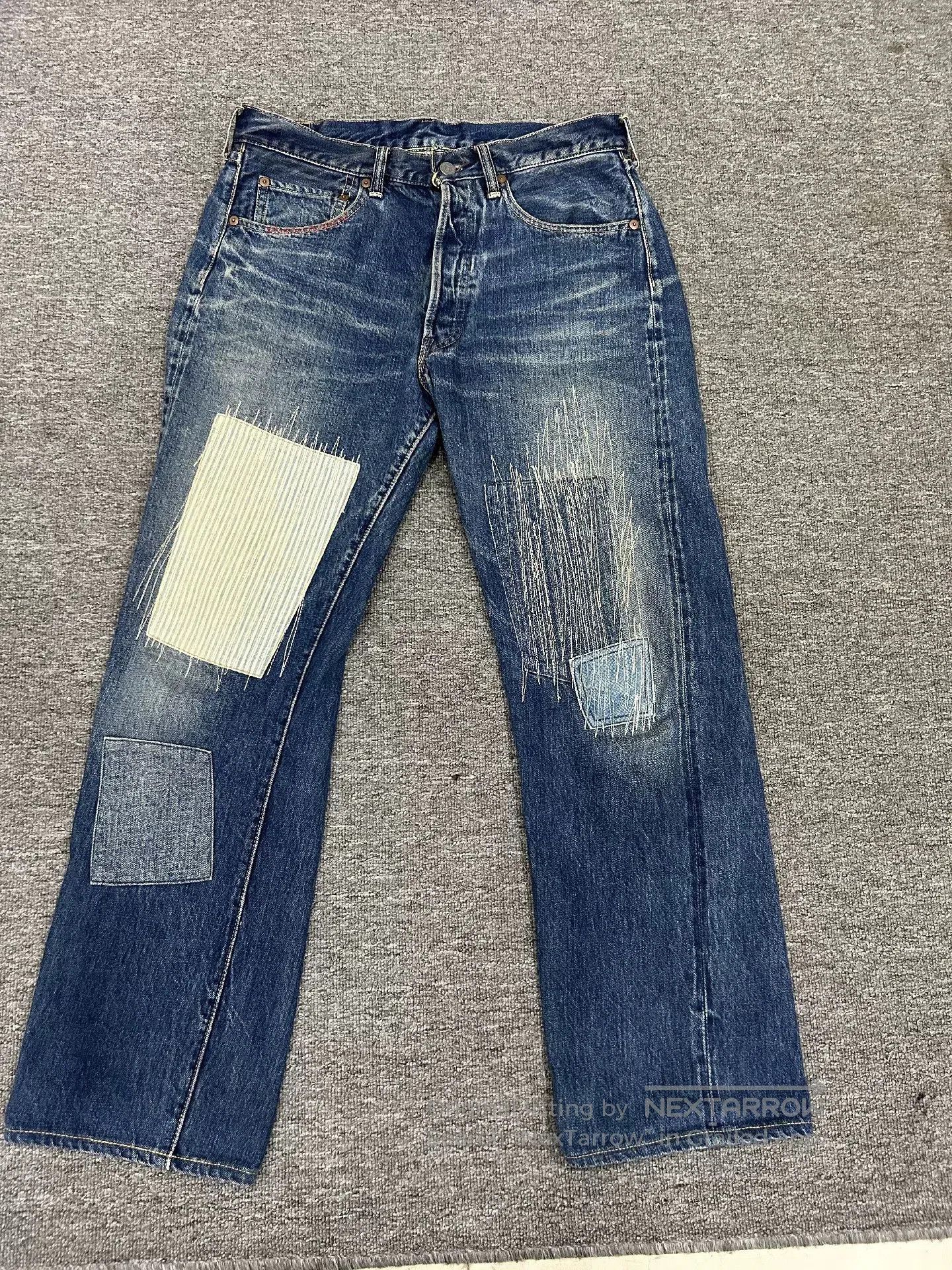 The Real McCoy's joe mccoy distressed denim jeans in size 33. Size US 33 - 1 Thumbnail