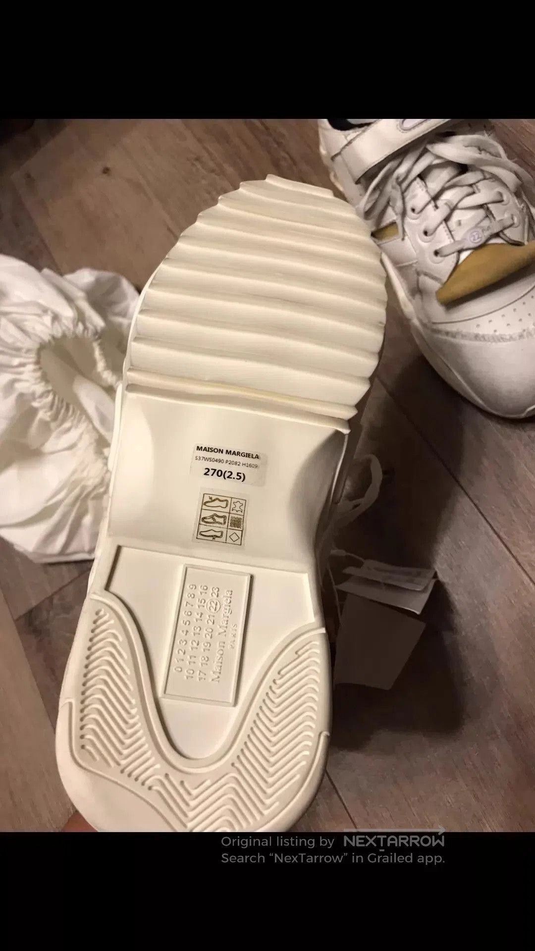 Maison Margiela White Lowtop Sneakers with Strap. Size US 11 / EU 44 - 5 Thumbnail