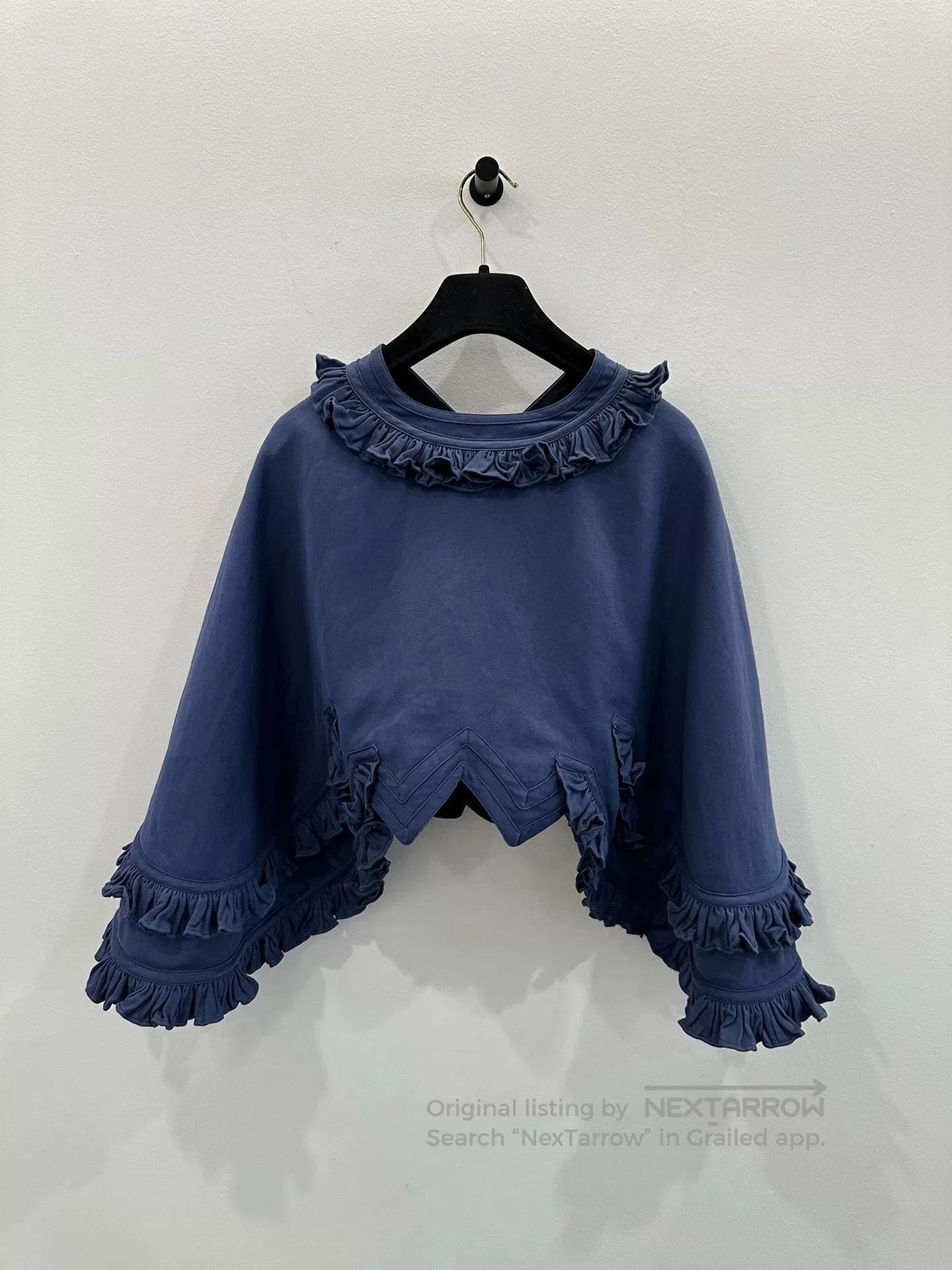 Burberry Burberry Blue Floral Print Cape Coat. Size M / US 6-8 / IT 42-44 - 4 Thumbnail
