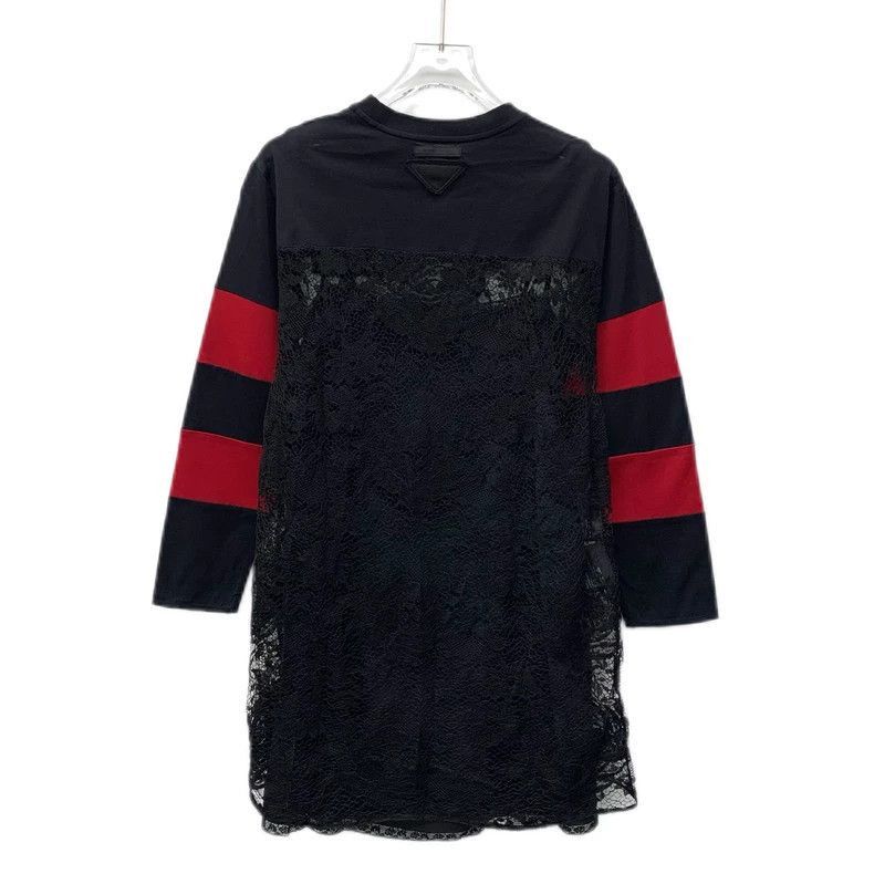 Prada Prada Color Block Lace Dress in Black -2505 Size S / US 4 / IT 40 - 2 Thumbnail