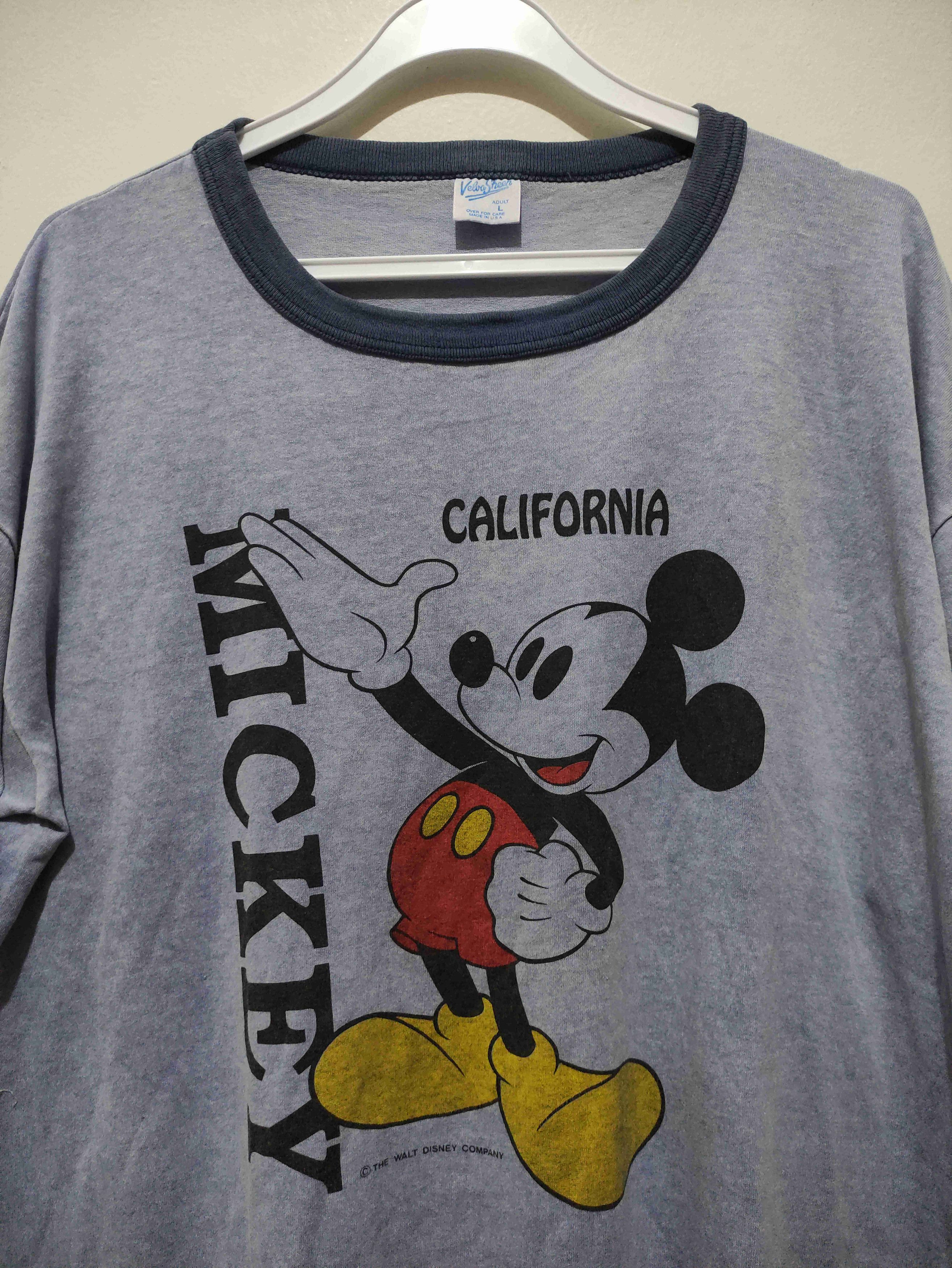 Velva Sheen Vintage Mickey Mouse Ringer Print T-Shirt Made in Usa Size US L / EU 52-54 / 3 - 3 Thumbnail