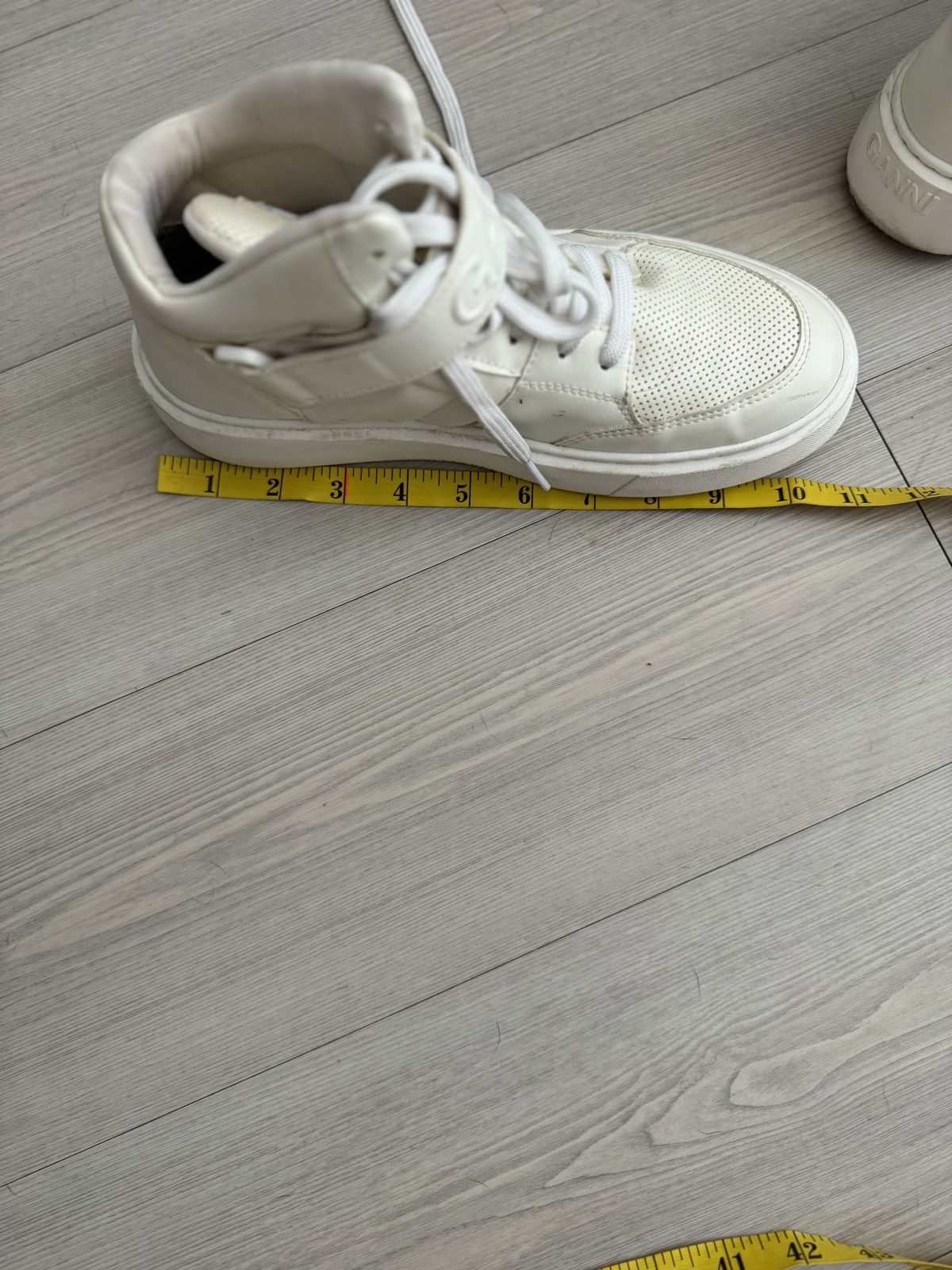Ganni GANNI White Sporty Mix High-Too Sneakers EU 39 Size US 9 / IT 39 - 14 Thumbnail