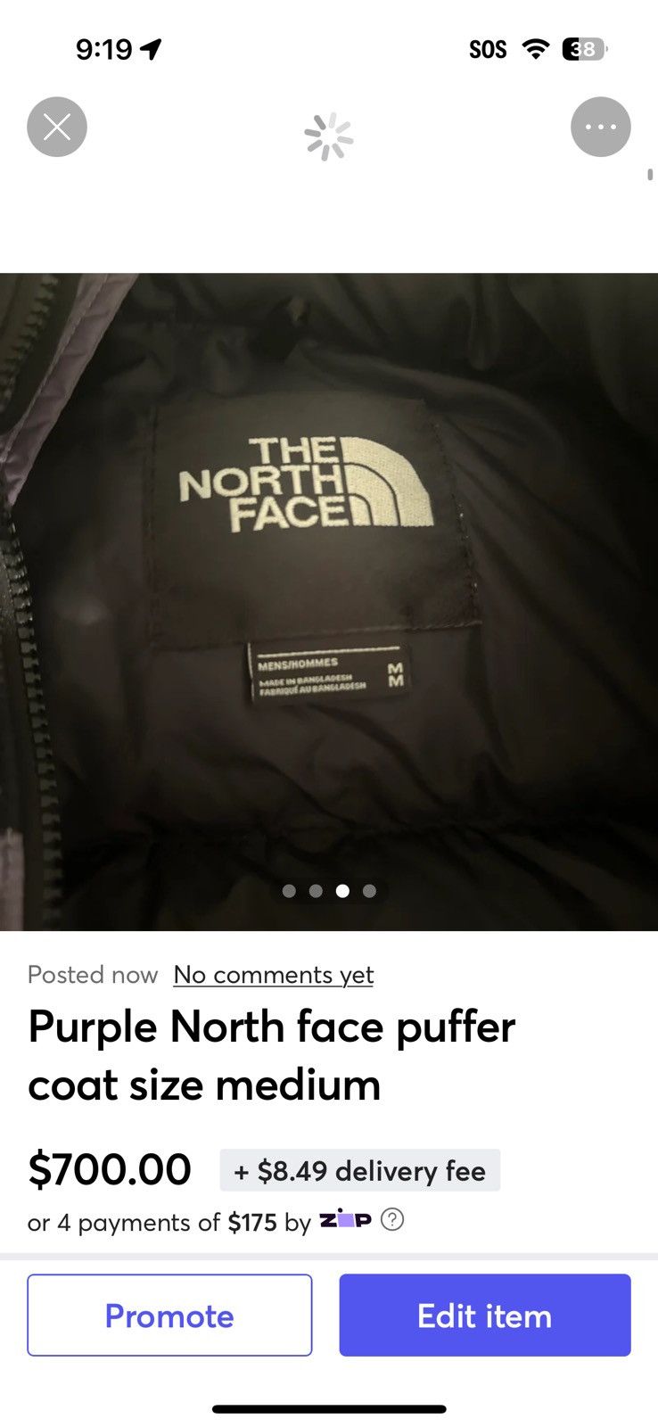 The North Face Purple North Face Puffer Size US M / EU 48-50 / 2 - 3 Thumbnail