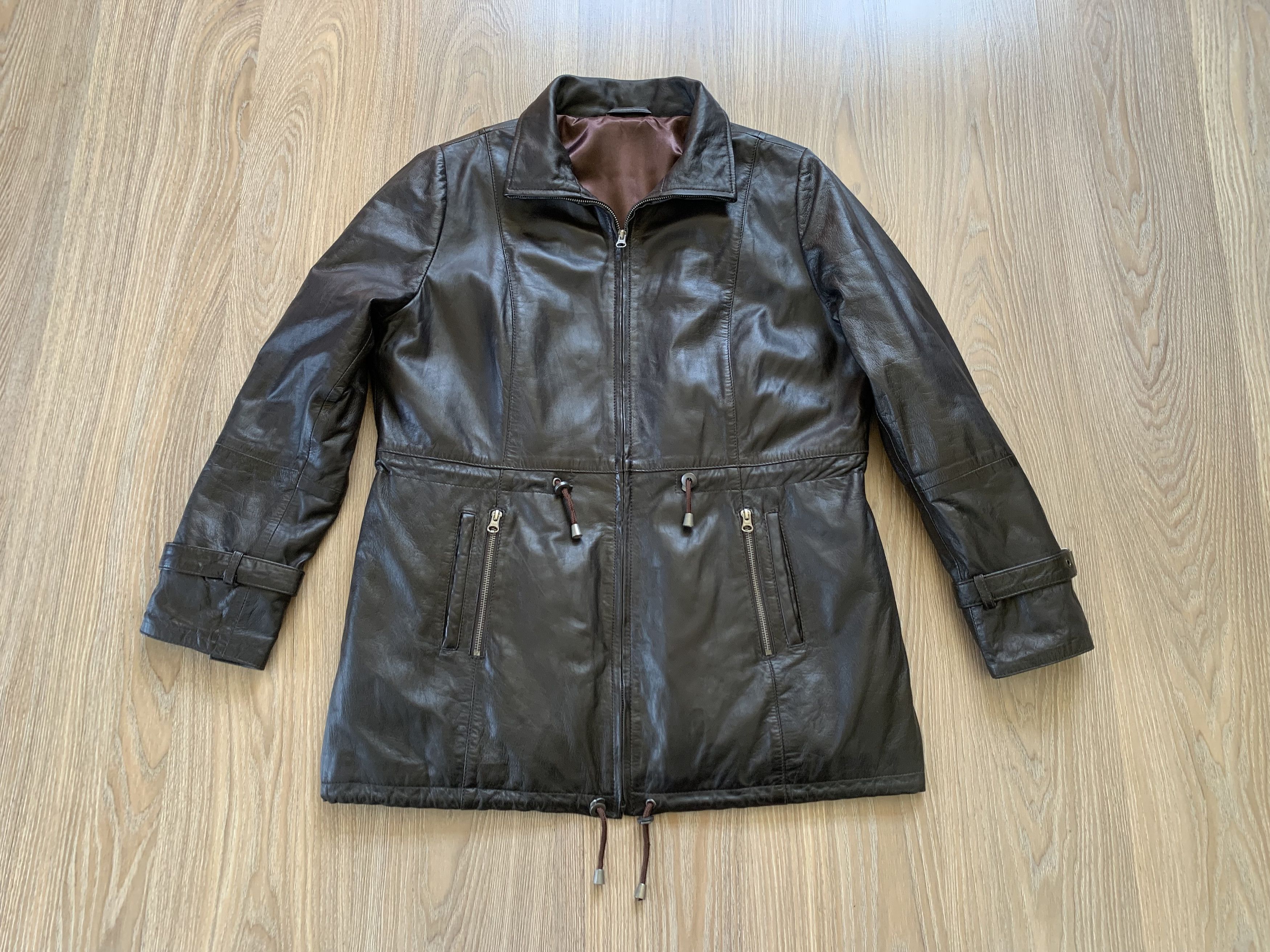Other Zimmert Leather Womens Long Brown Jacket Size M / US 6-8 / IT 42-44 - 2 Thumbnail