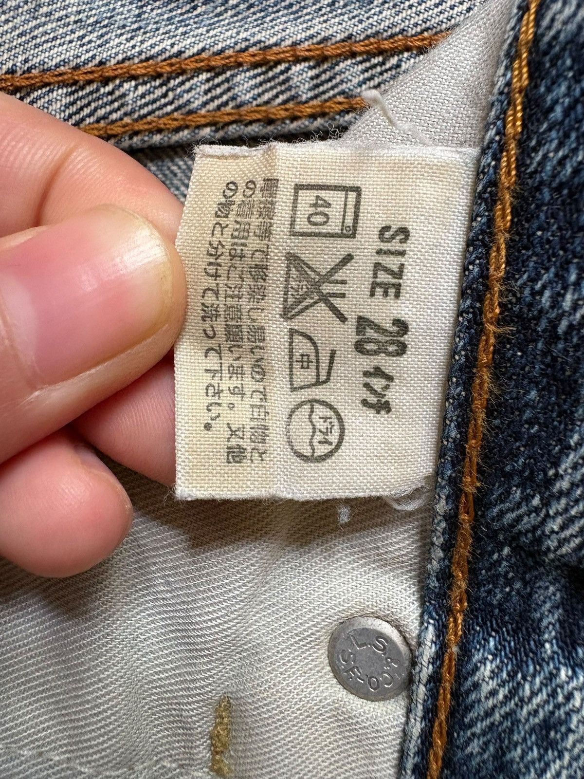 Levi's Vintage 90s Levis 503 Faded Wash Distress Rip Baggy Jeans Size US 28 / EU 44 - 10 Thumbnail