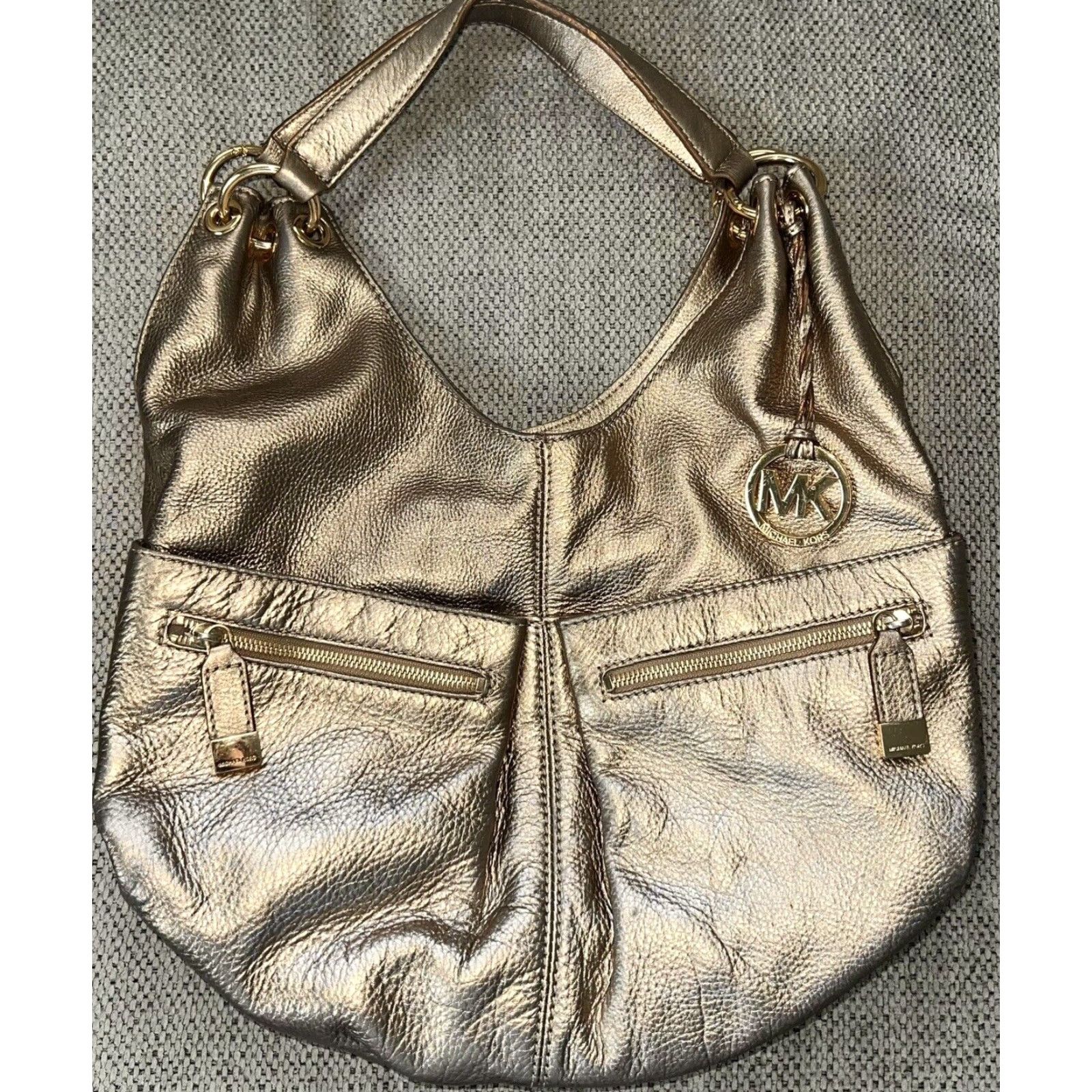 Michael Kors MICHAEL KORS Layton Gold Leather Bag Purse Hobo Women's Size ONE SIZE - 2 Thumbnail