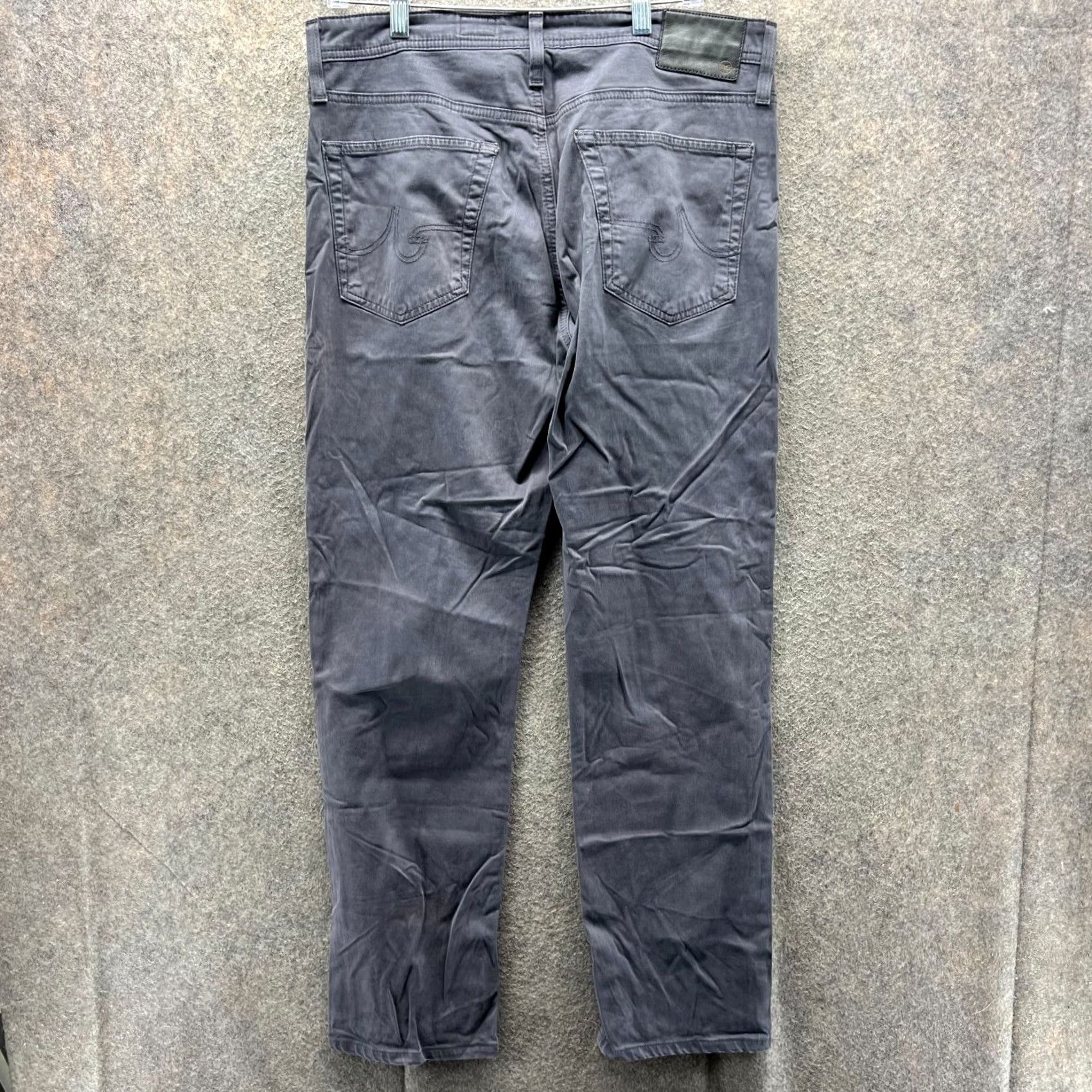 Vintage AG Adriano Goldschmied Pants Mens 34R Gray Cotton Jeans The Graduate Chino Straight 31in Inseam Regular 34 Size US 34 / EU 50 - 2 Thumbnail