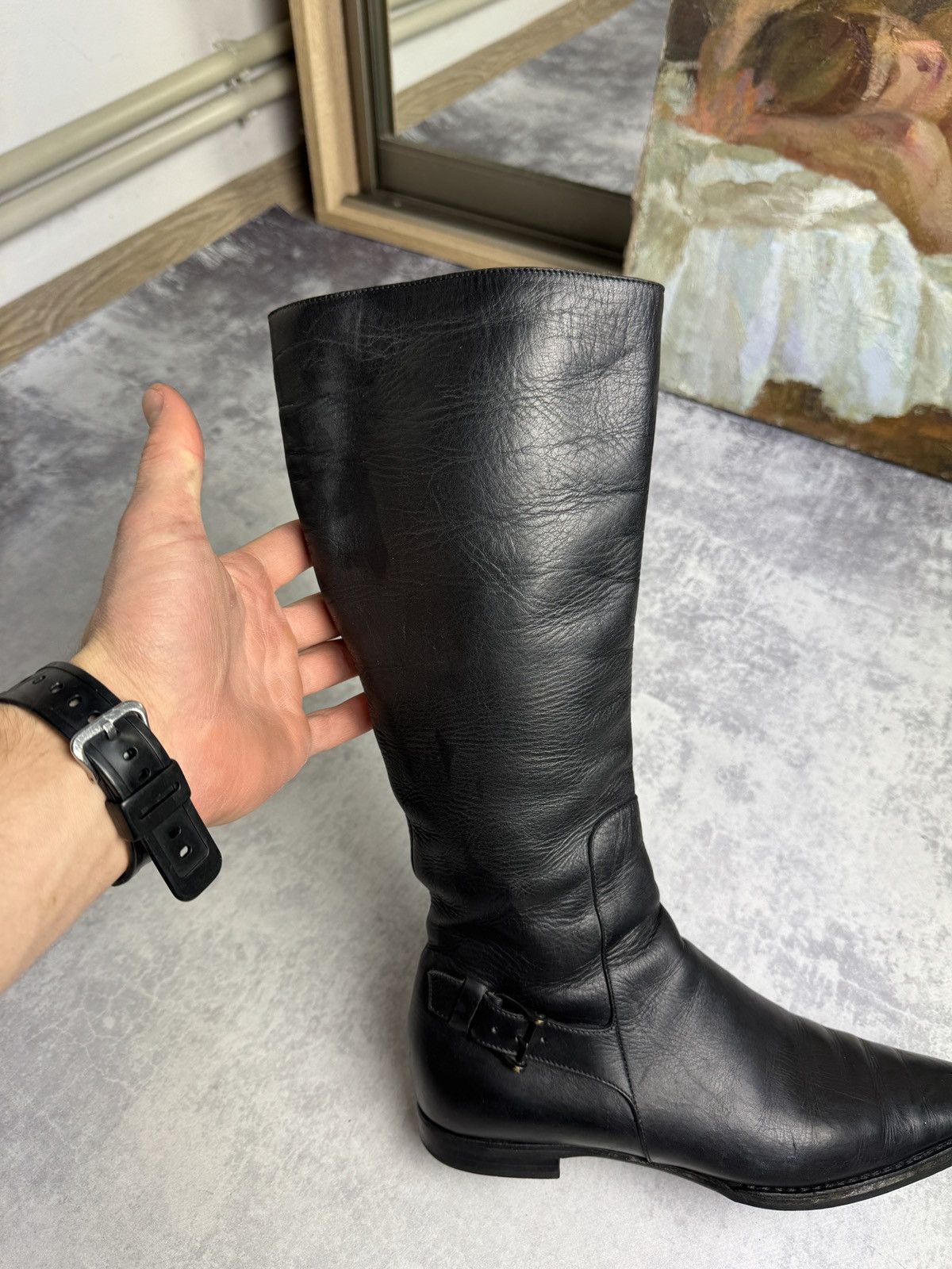 Gucci Gucci By Tom Ford Rare Vintage Moto Racing Y2K Leather Boots Size US 6.5 / IT 36.5 - 8 Thumbnail