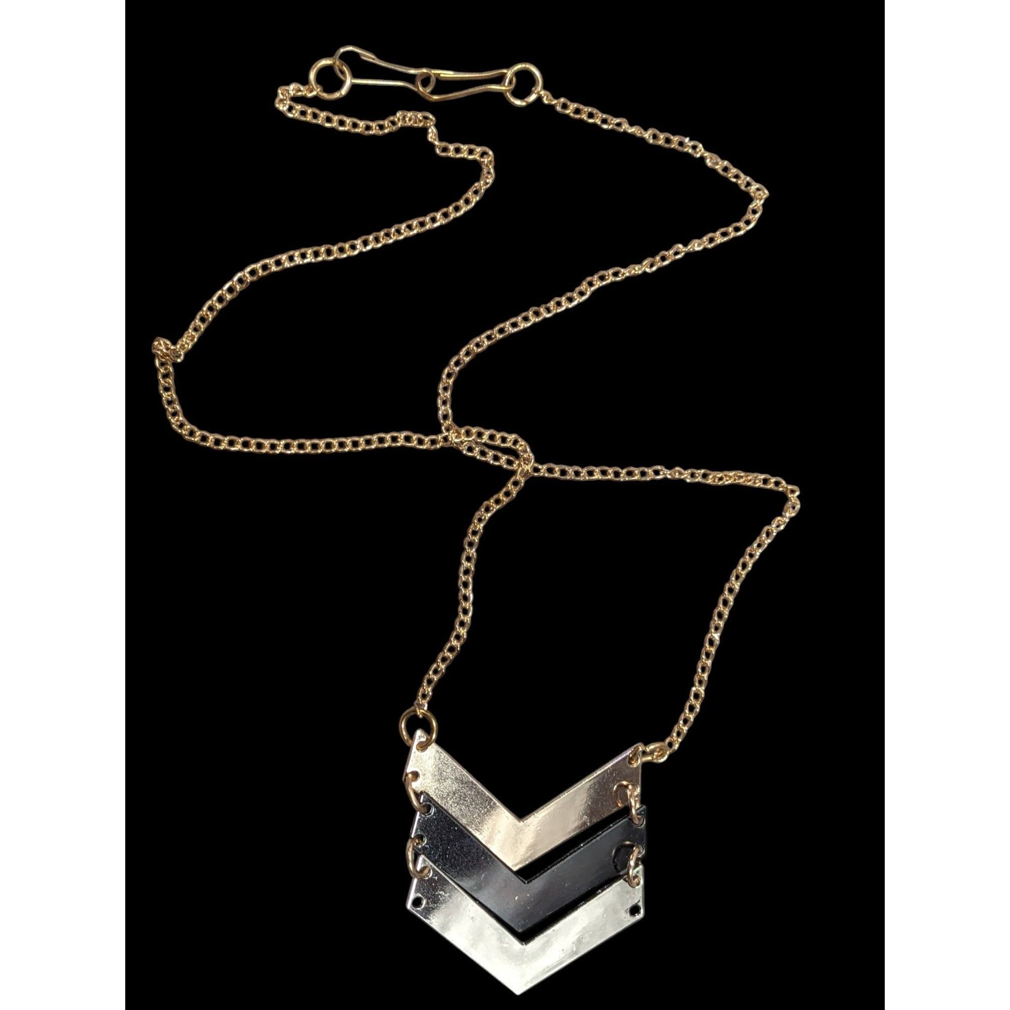 Other Multi Metallic Chevron Charm Pendant Necklace Size ONE SIZE - 1 Thumbnail