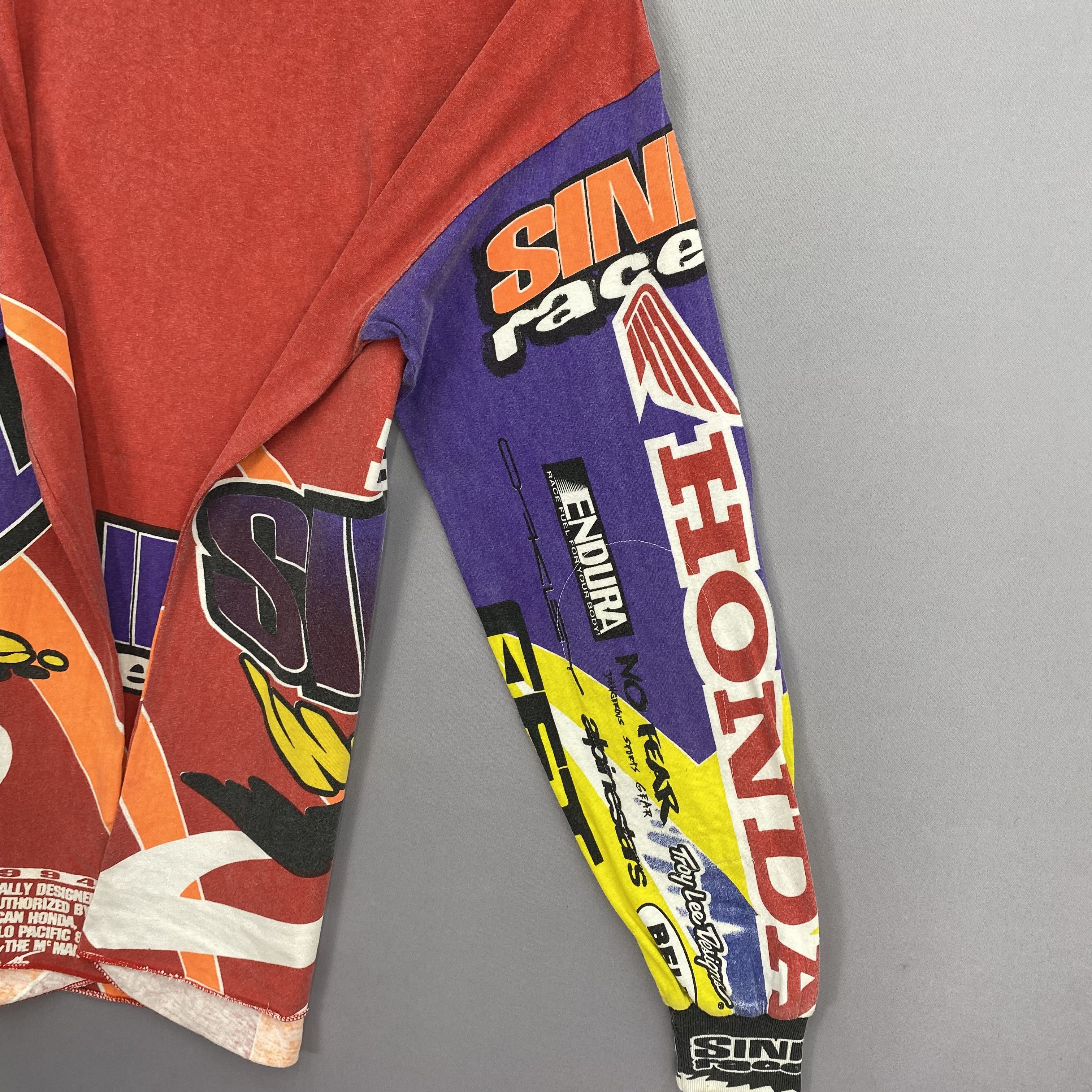 Honda Vintage 90s Honda T-Shirt Sinisalo Racewear Sportswear Tee Size US L / EU 52-54 / 3 - 9 Thumbnail