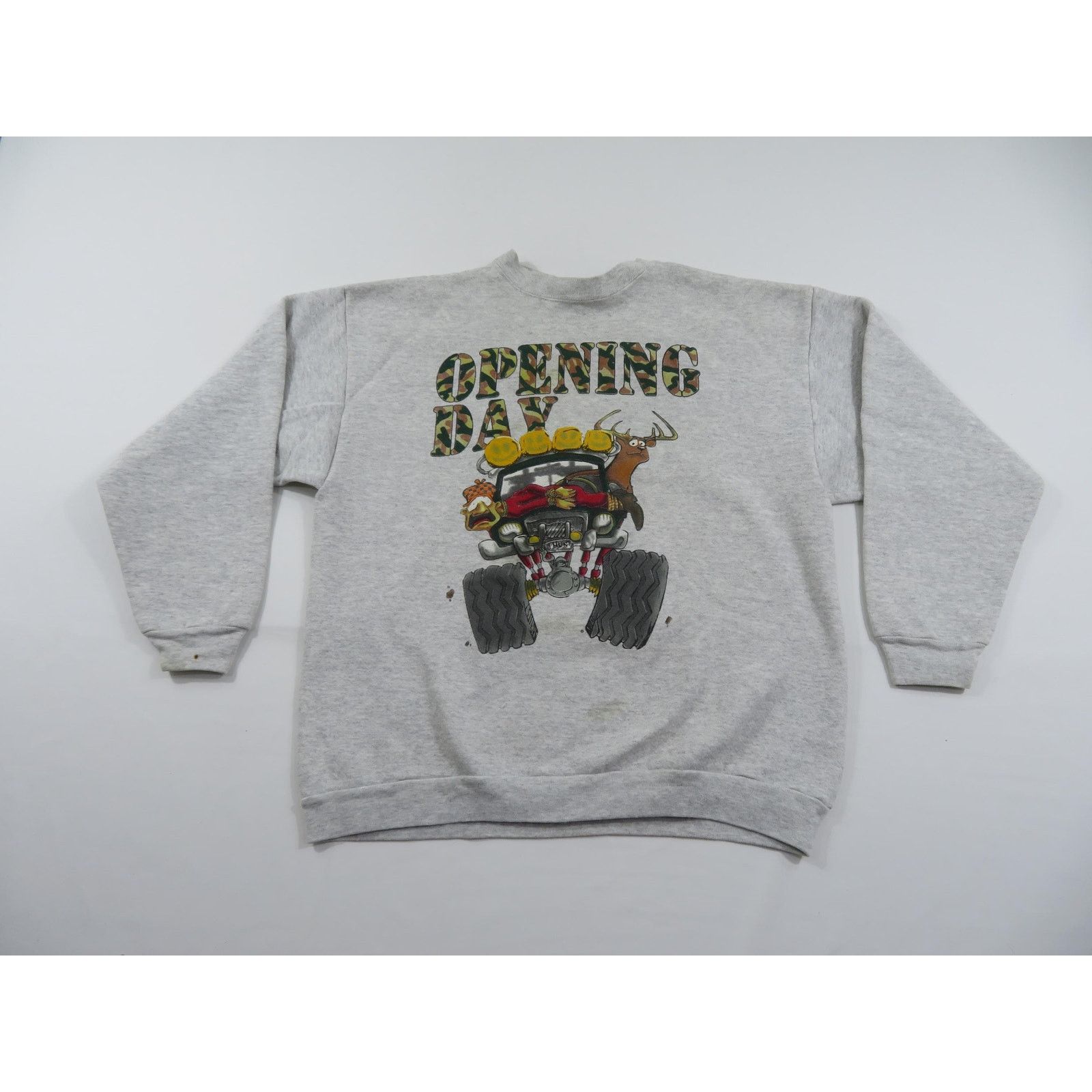 Other Deer Hunting Funny Sweatshirt, Opening Day, Gray Sz L 1990s Size US L / EU 52-54 / 3 - 1 Thumbnail