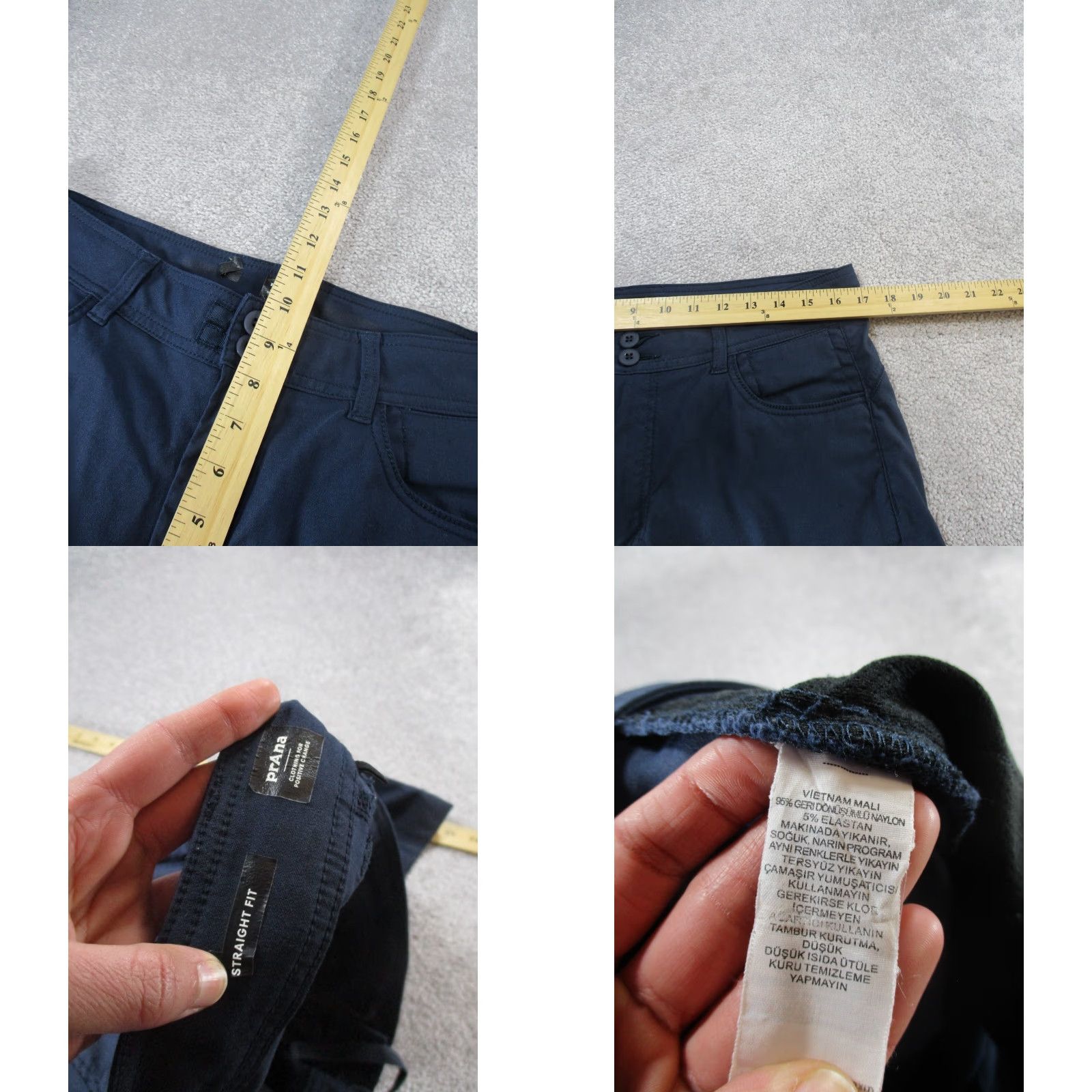 Prana prAna Pants Womens 34" Waist Navy Blue Nylon Hiking Capri Crop Pilling Size 24" / US 00 / IT 34 - 8 Thumbnail
