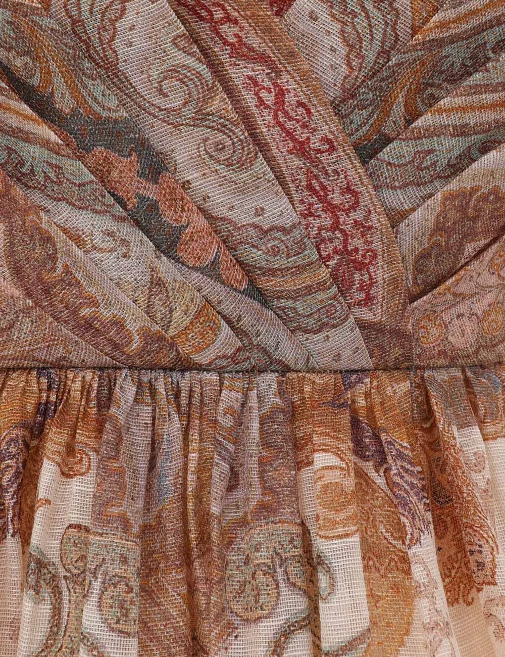 Zimmermann oc11z0925 Illustration Draped Midi Dress in Multicolor Size L / US 10 / IT 46 - 6 Thumbnail