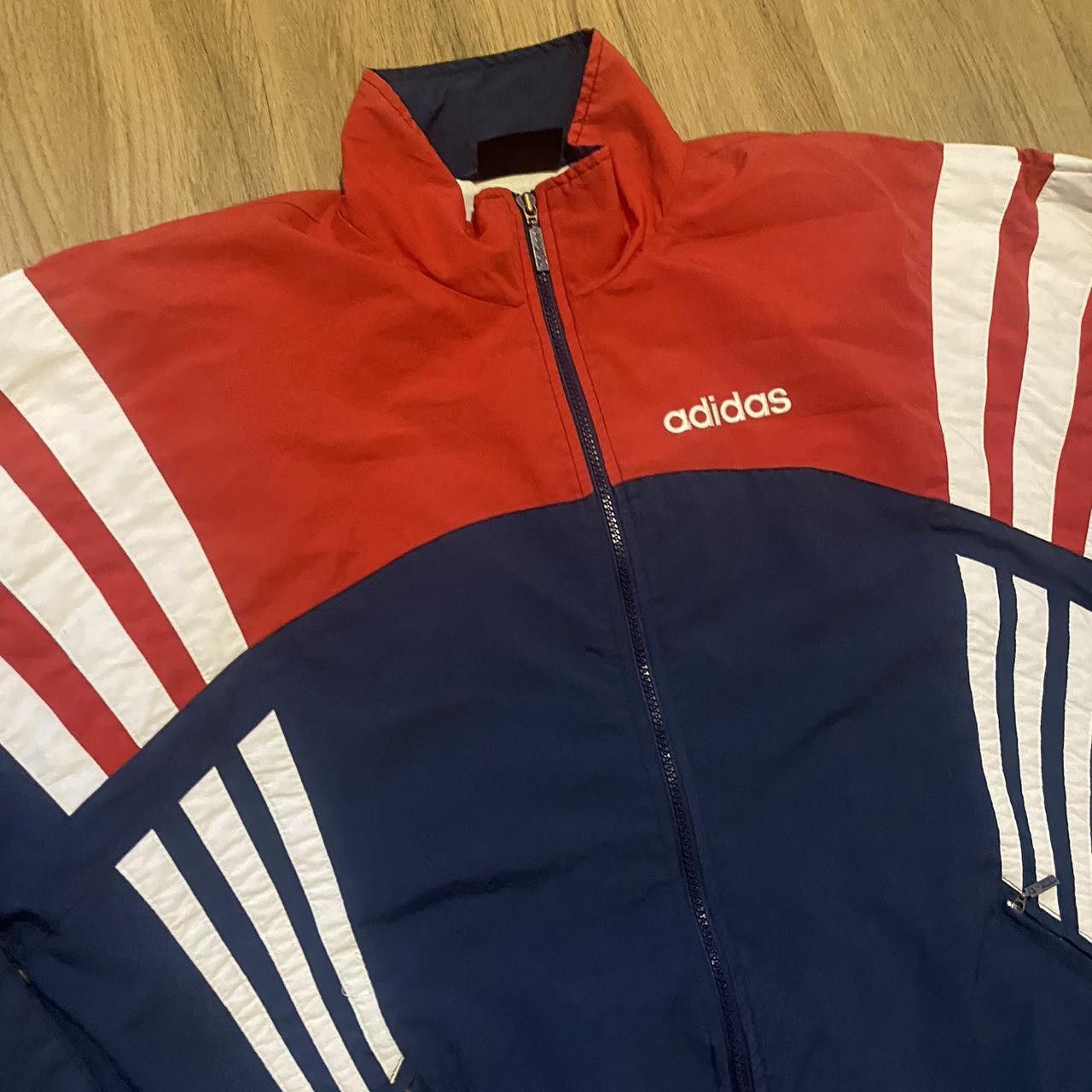 Adidas 90s Vintage Boxy Red & blue Adidas windbreaker Size US XL / EU 56 / 4 - 2 Thumbnail