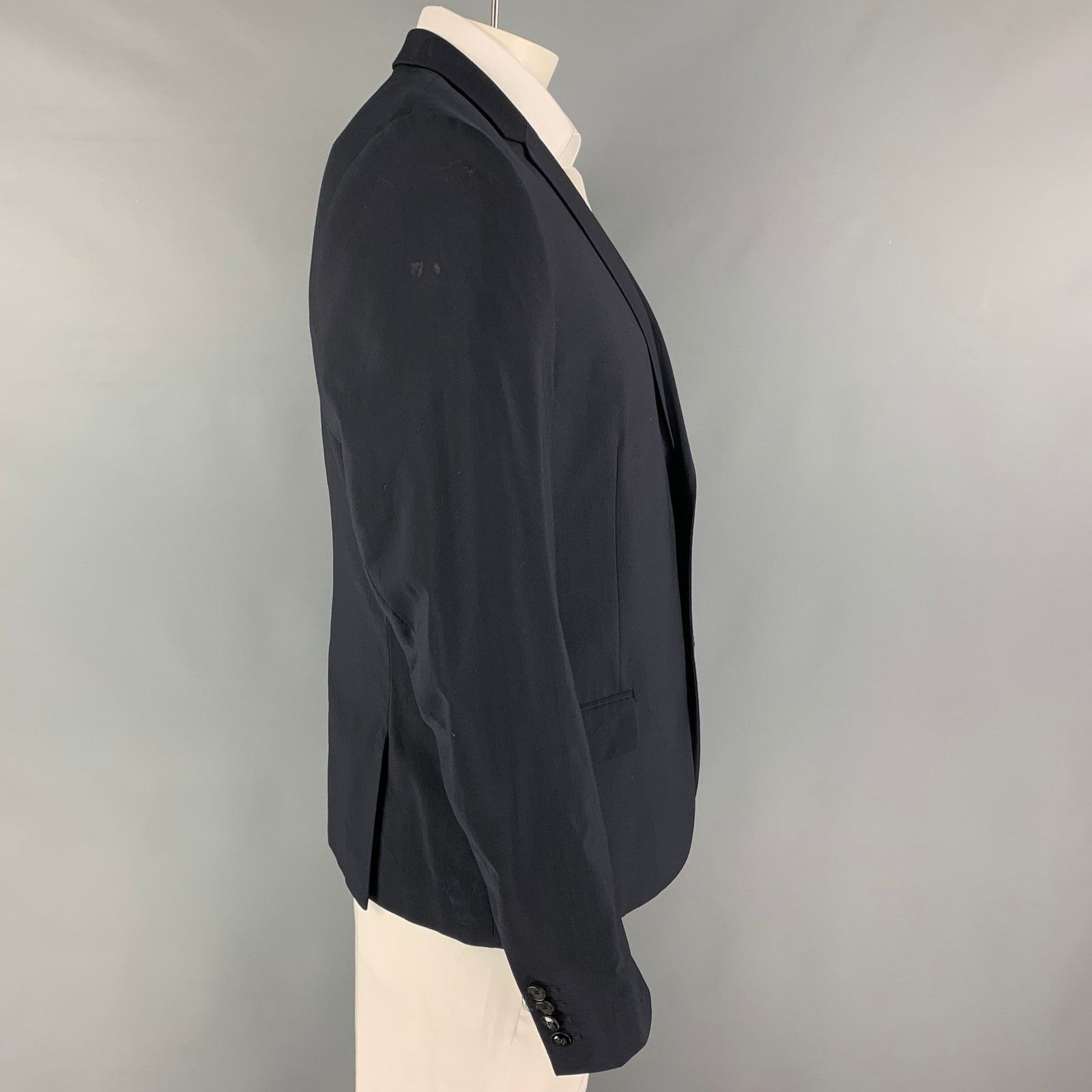 The Kooples THE KOOPLES Size 44 Navy Wool Notch Lapel Sport Coat Size 44R - 2 Thumbnail