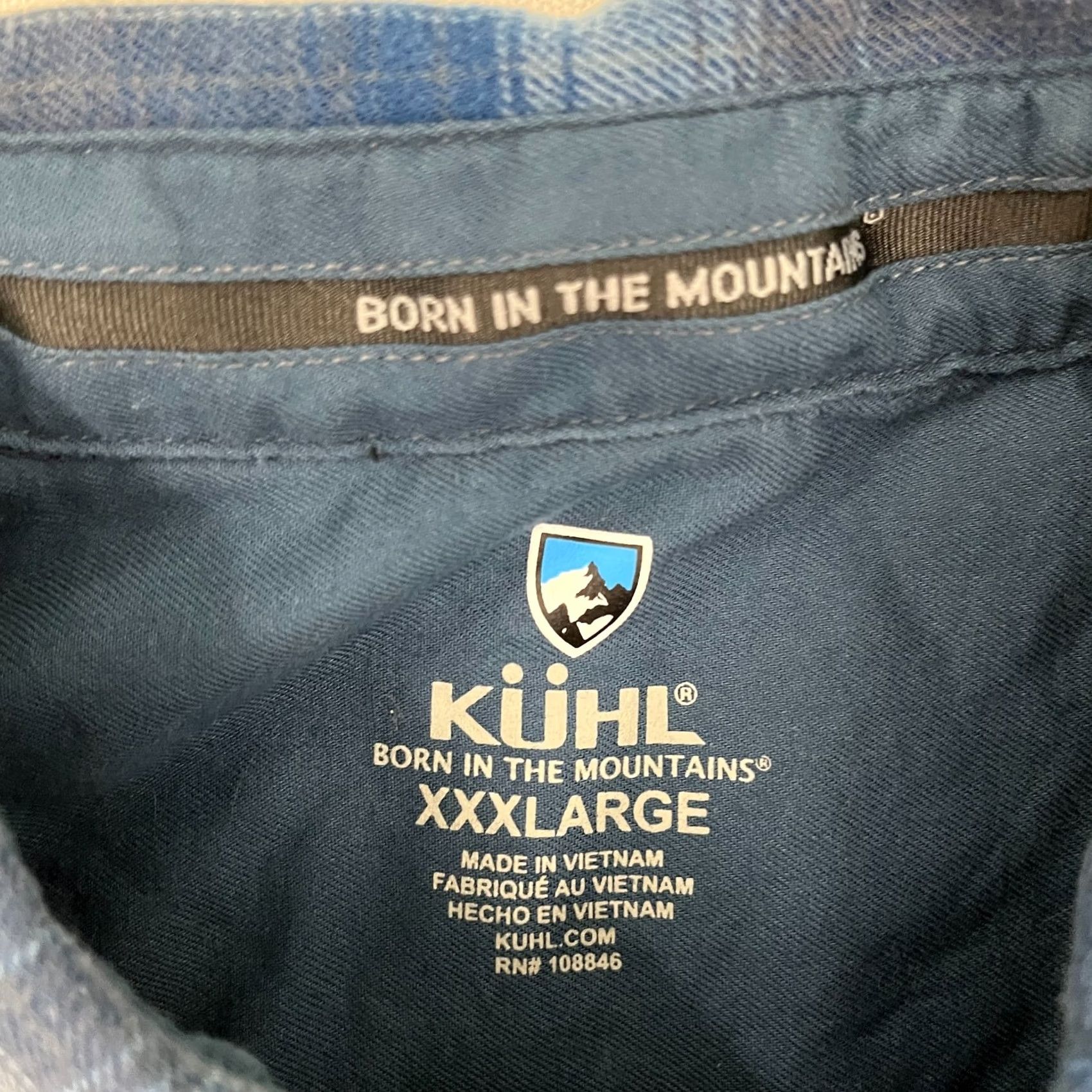 Vintage Kuhl Dillingr Flannel Shirt Mens 3XL XXXL Blue Plaid Button Up Hiking Gorpcore Size US XXL / EU 58 / 5 - 2 Thumbnail