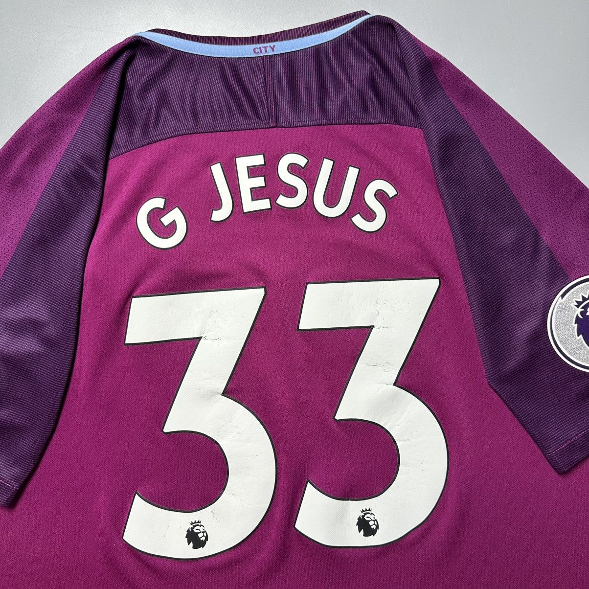 Nike MAN CITY NIKE 2017/2018 FOOTBALL AWAY JERSEY #33 JESUS Size US XL / EU 56 / 4 - 11 Thumbnail