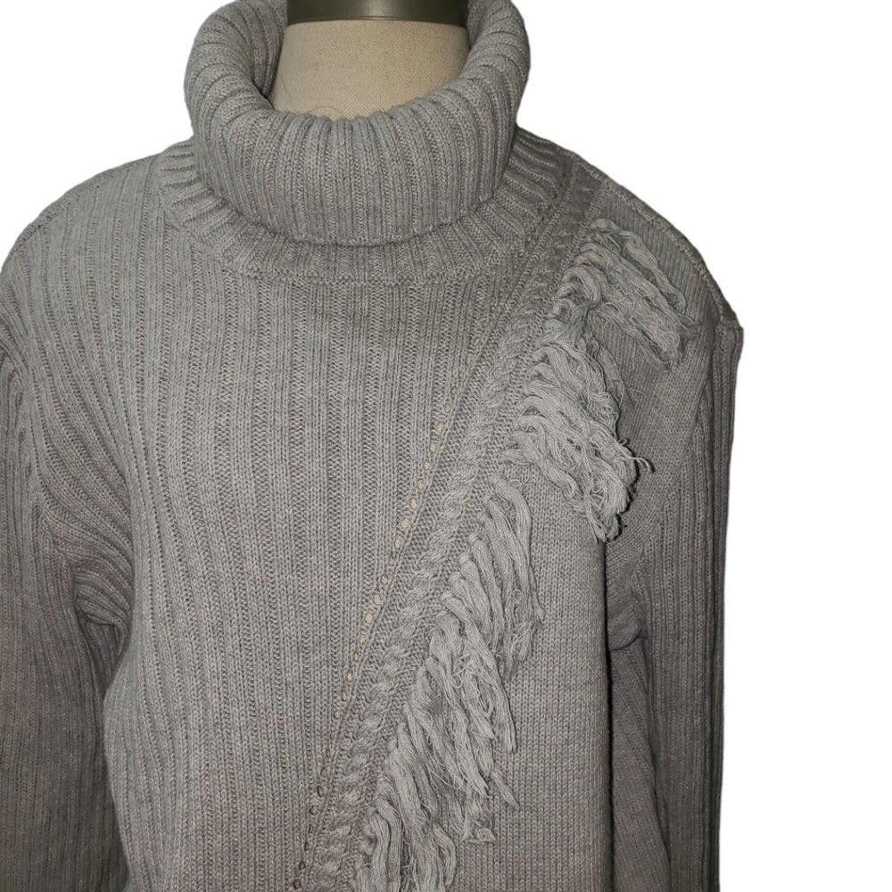 DKNY CT479 DKNY Ladies Winter Gray Ribbed Turtle Neck Sweater XL Size XL / US 12-14 / IT 48-50 - 3 Thumbnail