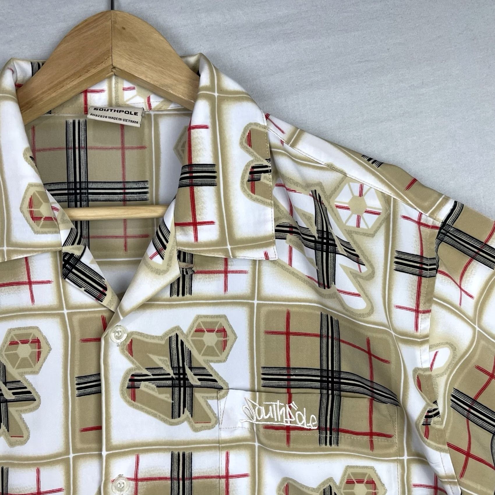 Southpole VINTAGE Southpole Shirt Mens Large Brown Camp Collar Graffiti Hip Hop Plaid Y2K Size US L / EU 52-54 / 3 - 2 Thumbnail