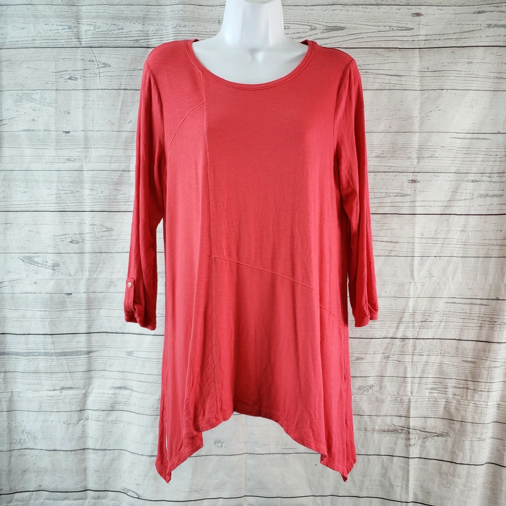 Vintage Chico's Zenergy Women’s Tunic Top M Pink 3/4 Sleeve Round Neck Pullover Blouse Shirt Womens Size M / US 6-8 / IT 42-44 - 2 Thumbnail