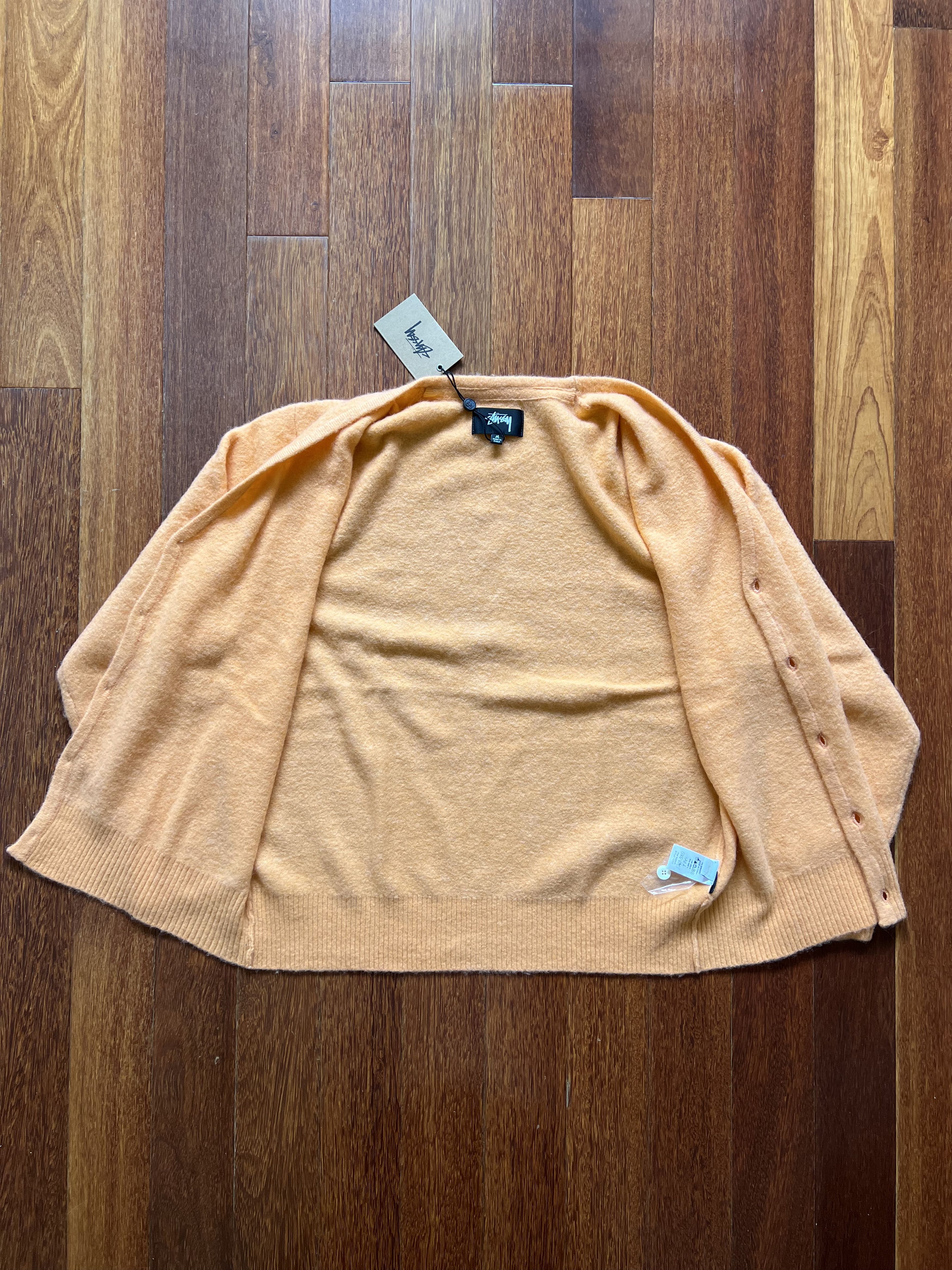 Stussy 💚 Stussy Brushed Cardigan Peach Medium NEW Size US M / EU 48-50 / 2 - 3 Thumbnail